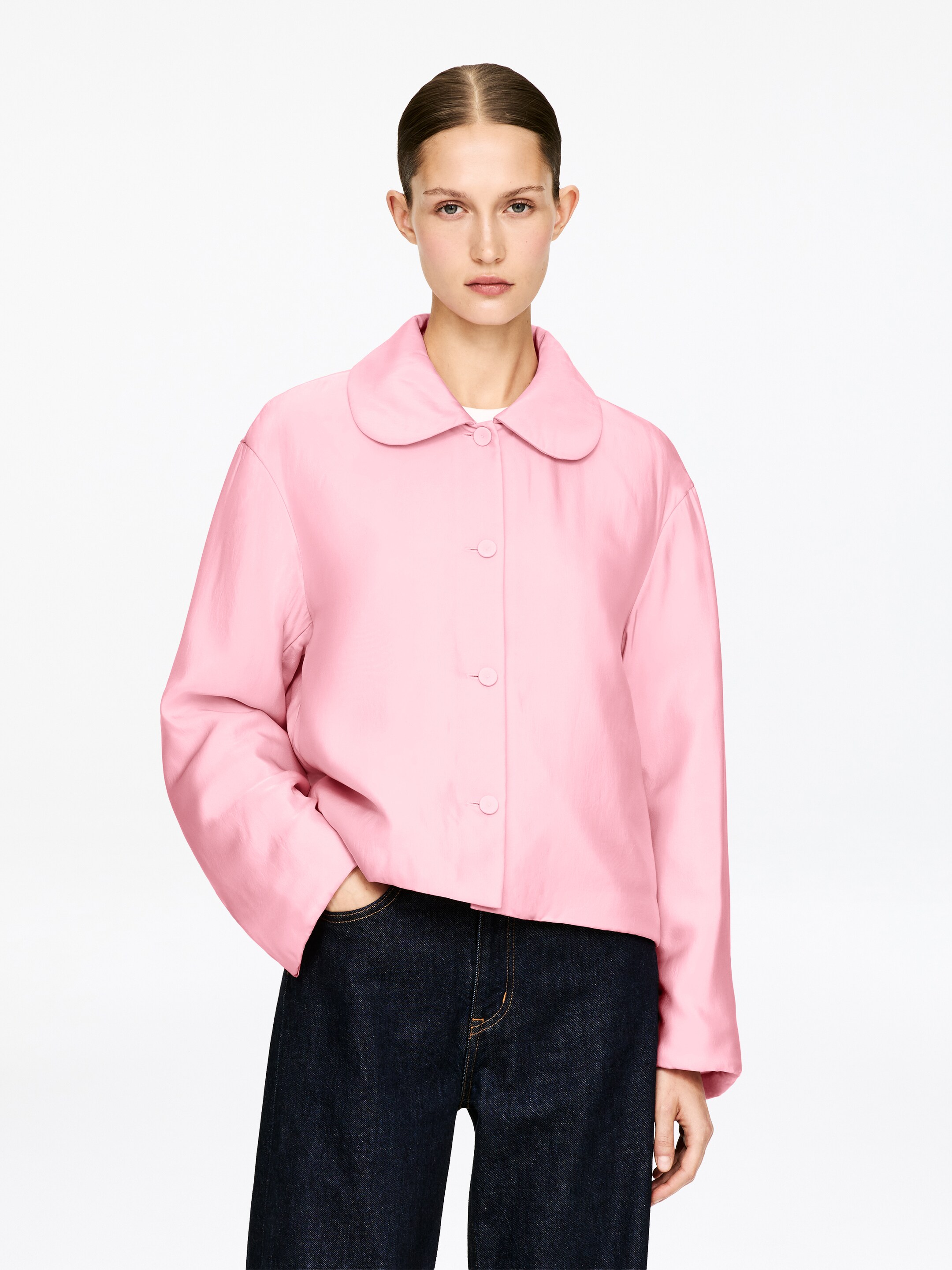 Visa större bild: Vadderad overshirt - Ljusrosa - DAM | H&M SE 2