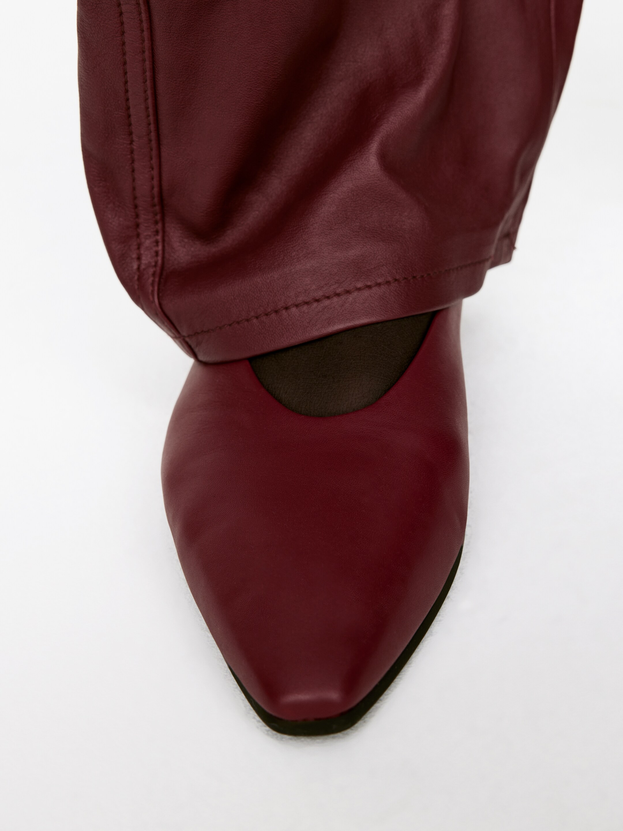View larger image: Pointy Leather Flats - Burgundy - Ladies | H&M GB 3