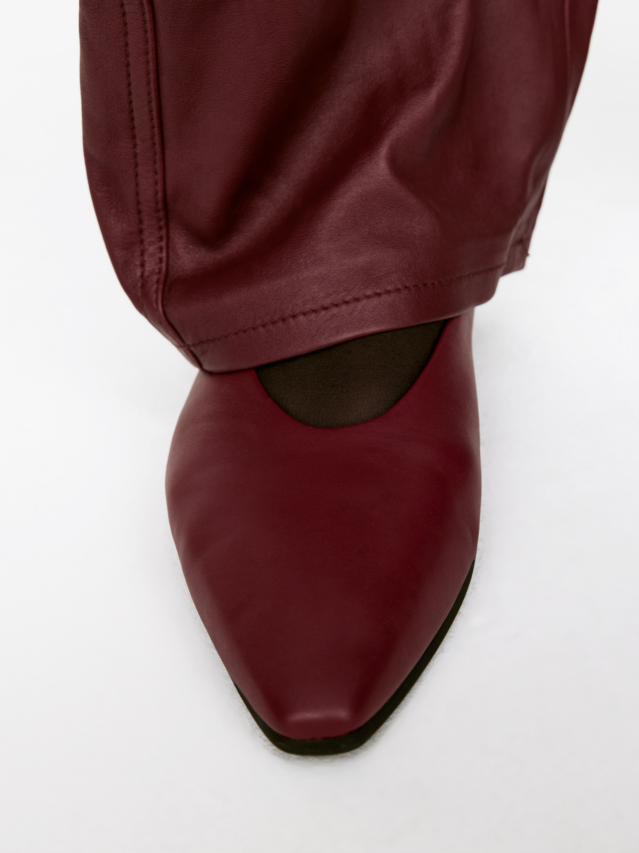 View larger image: Pointy Leather Flats - Burgundy - Ladies | H&M GB 3