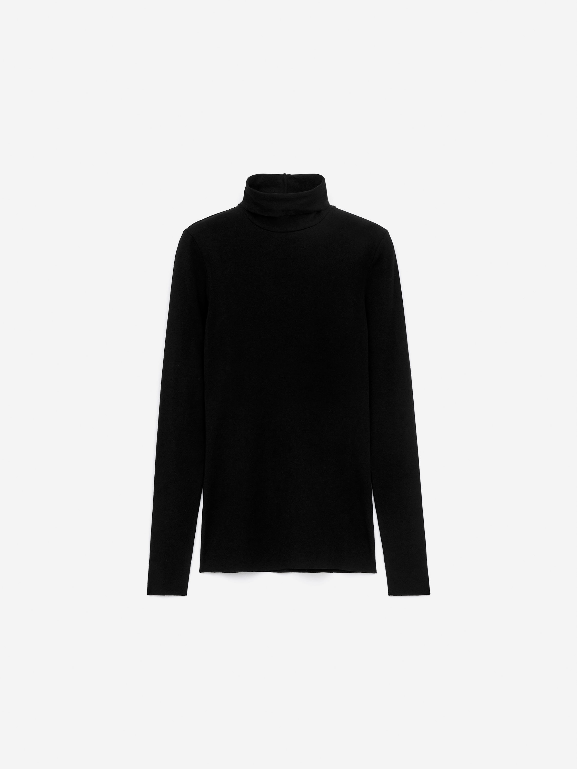 Roll-Neck Cotton Top - Black - Slim fit - Women - StillMedia/DescriptiveStillLife - 6