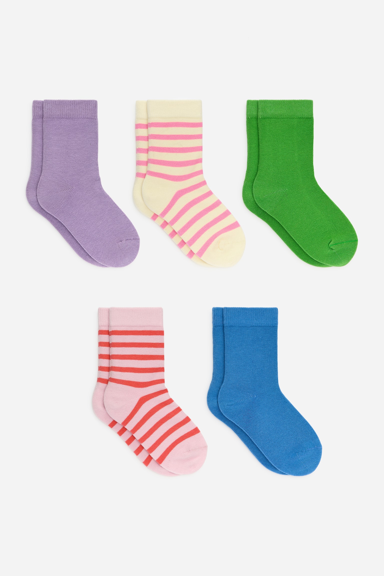 Set de 5 perechi de șosete din bumbac - Lila/Multicolor/Cârtiță/Alb Murdar/Multicolor/Albastru închis/Bej/Multicolor/Inimi/Albastru/Verde/Albastru/Verde/Alb Murdar