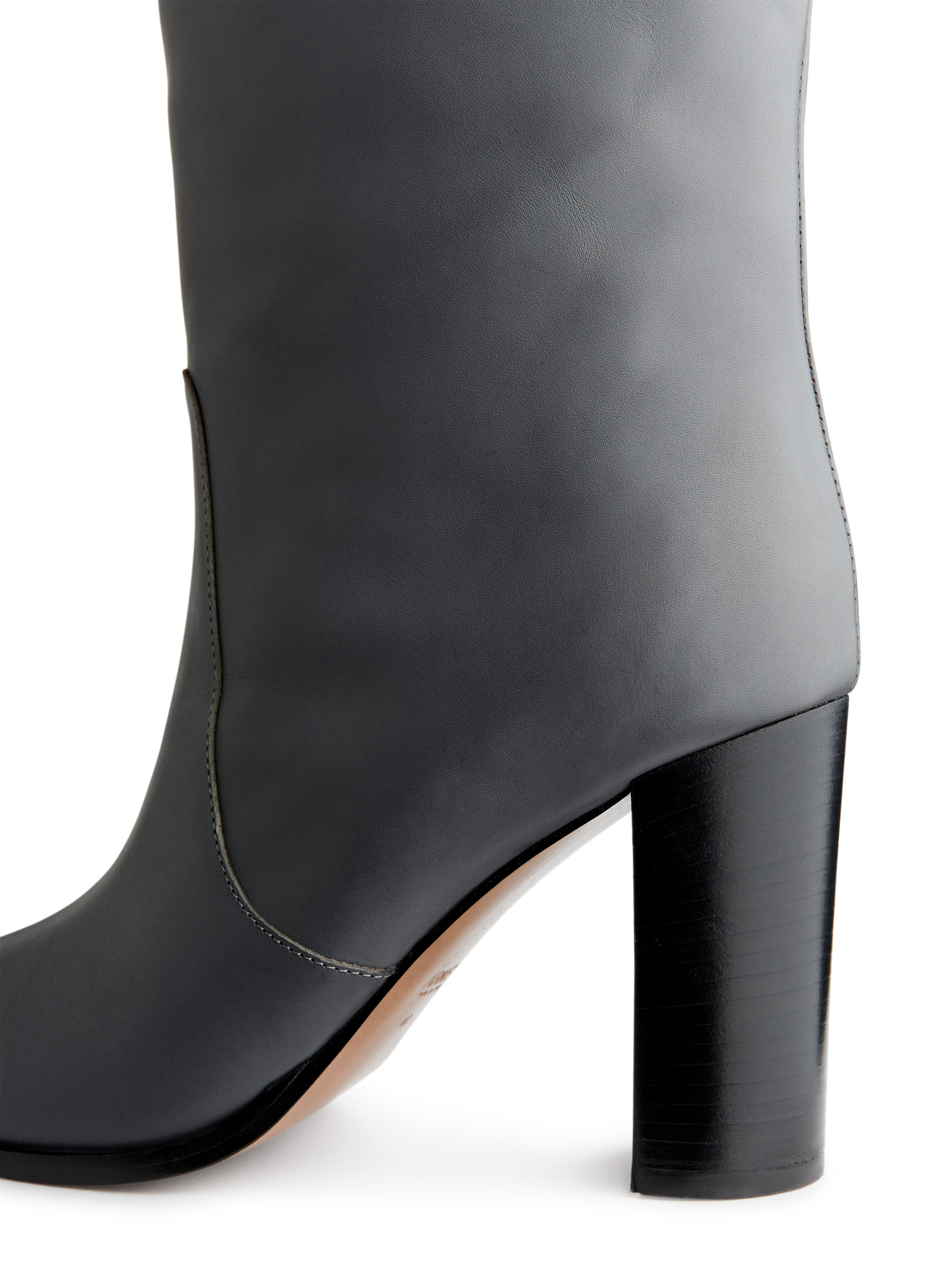 Knee-High Leather Boots - Grey - Women - StillMedia/DescriptiveDetail - 4