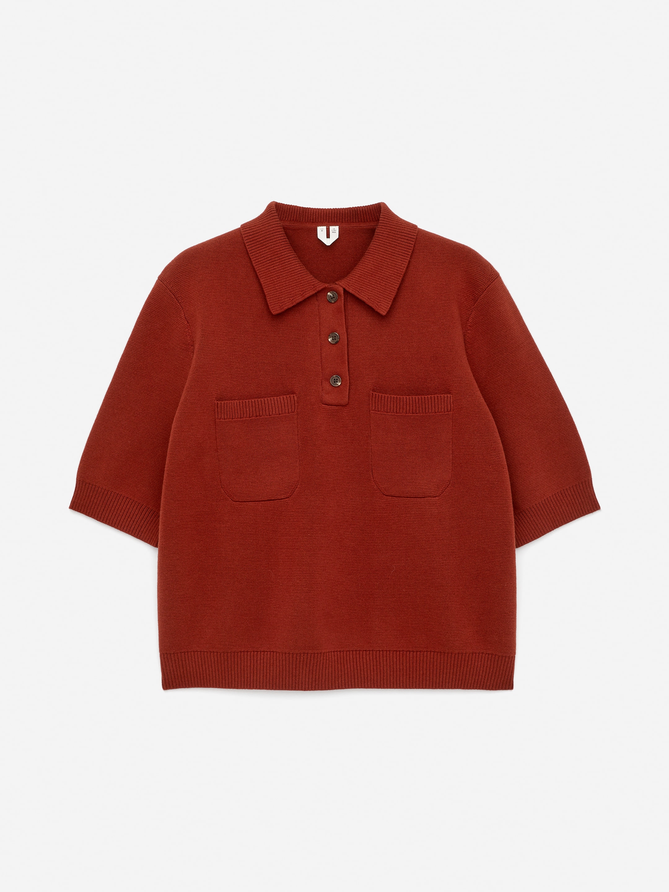 Cotton Polo Shirt-#802C24-15532