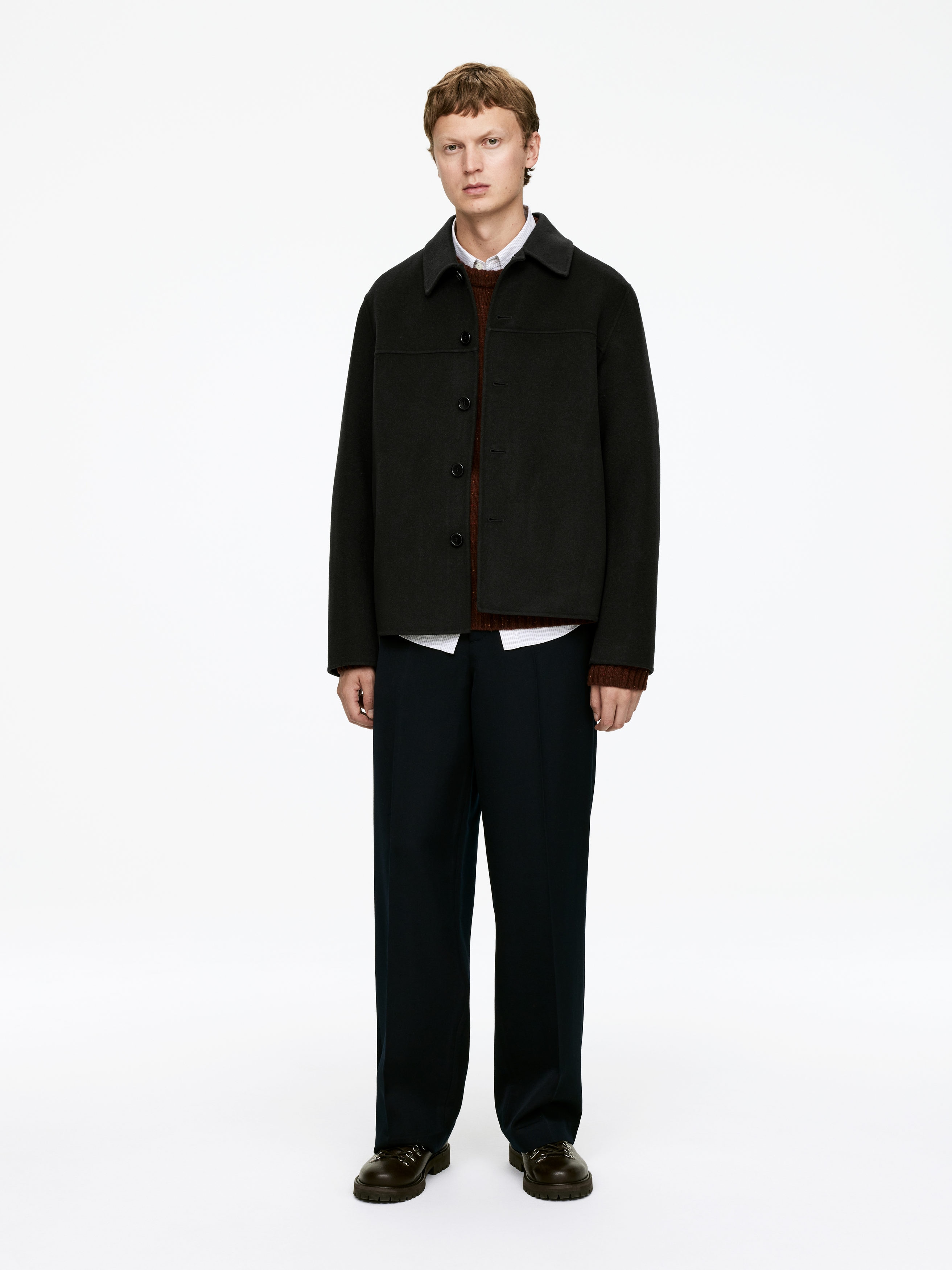Double-Face Wool-Blend Jacket-#303033-14408