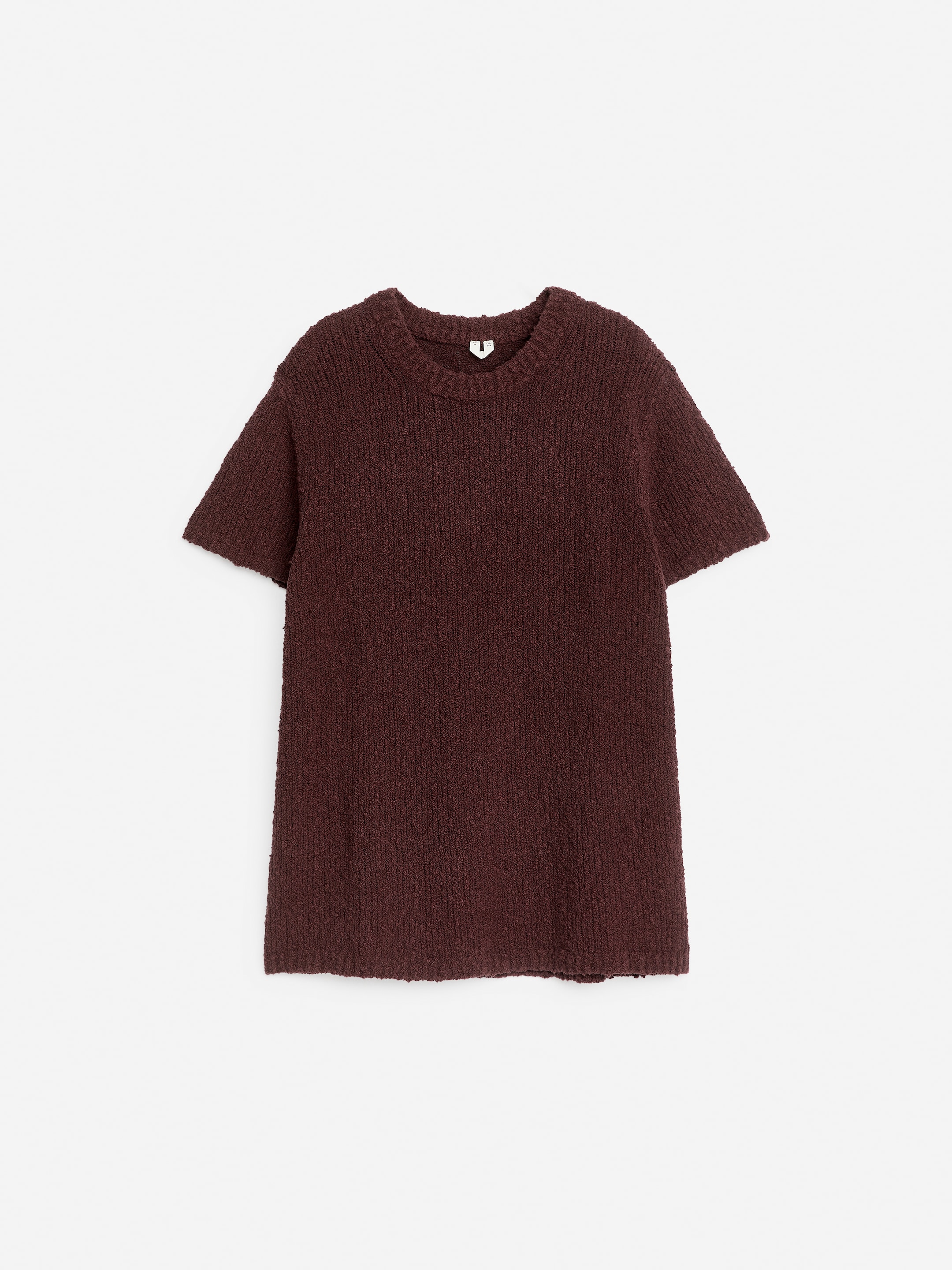 Open-Knit T-Shirt-#3A1A19-11639
