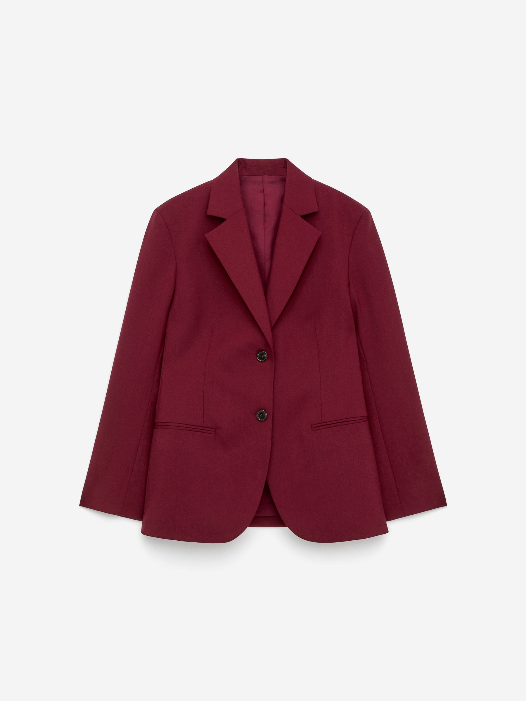 Hopsack Wool Blazer-Red-16907