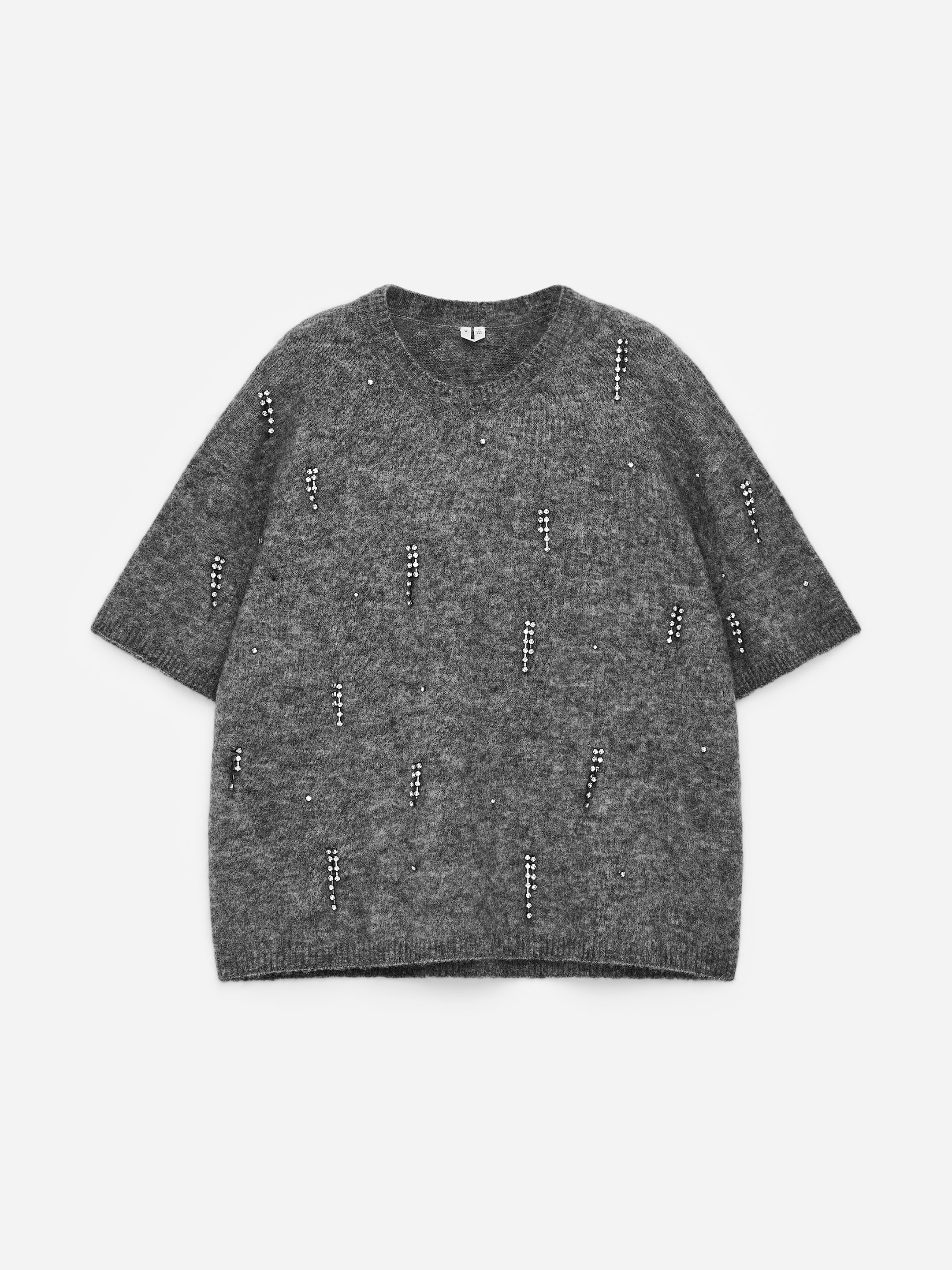 Top in maglia con decorazioni-#636363-17177