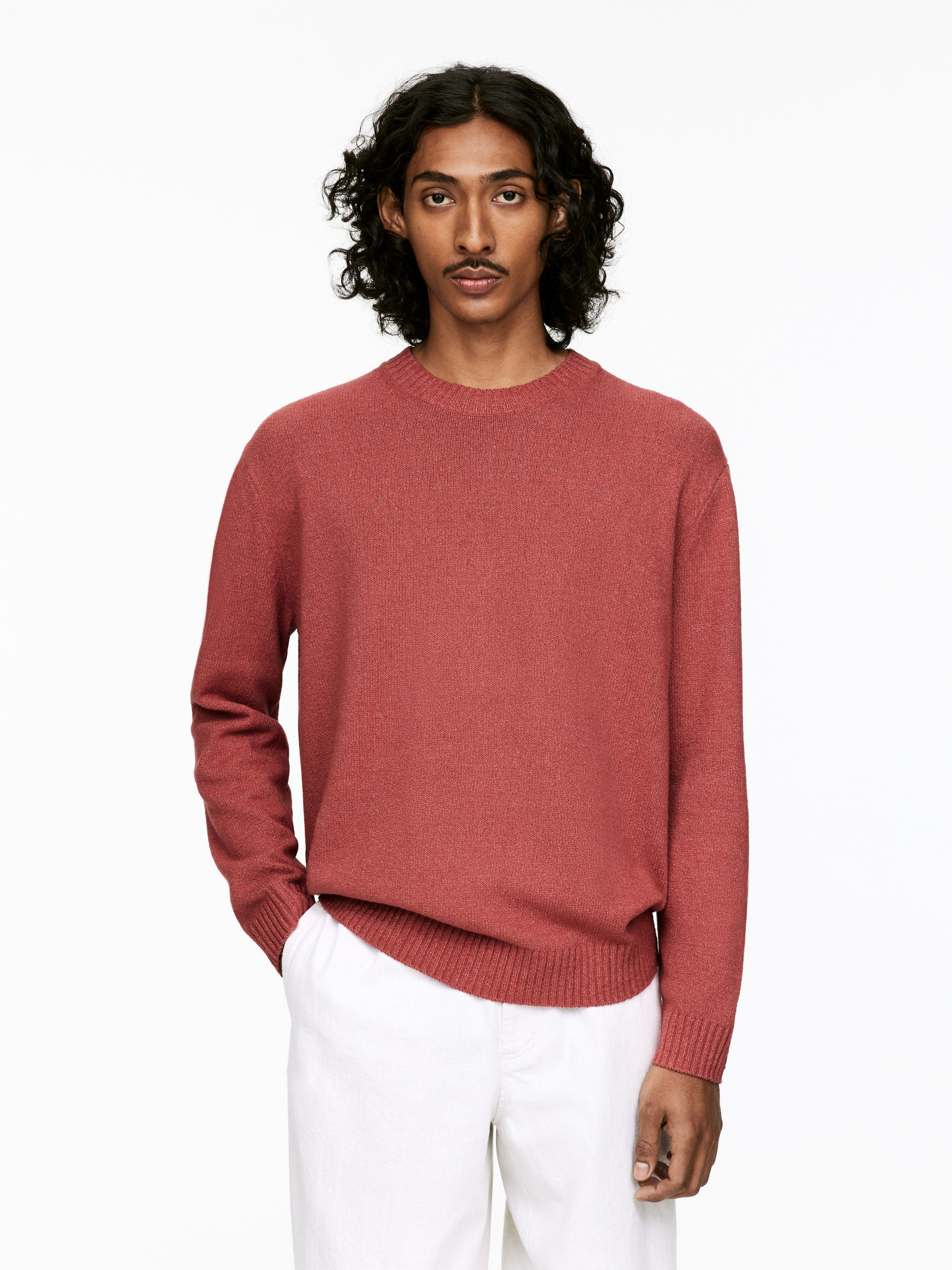 Linen Silk Jumper - Rust - Regular fit - Men - StillMedia/Lookbook - 4