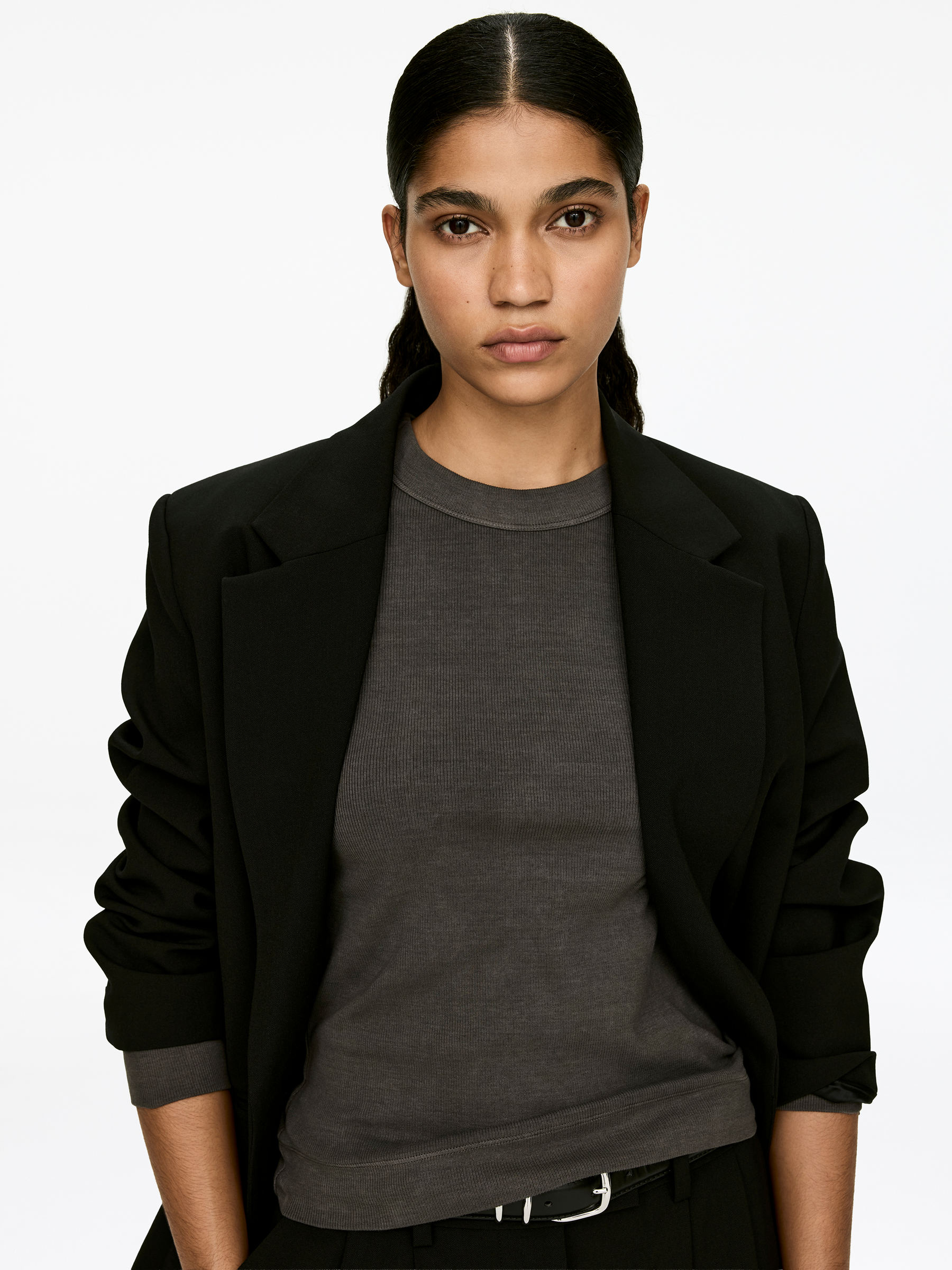 Rib Top - Black - Slim fit - Women - StillMedia/Lookbook - 2