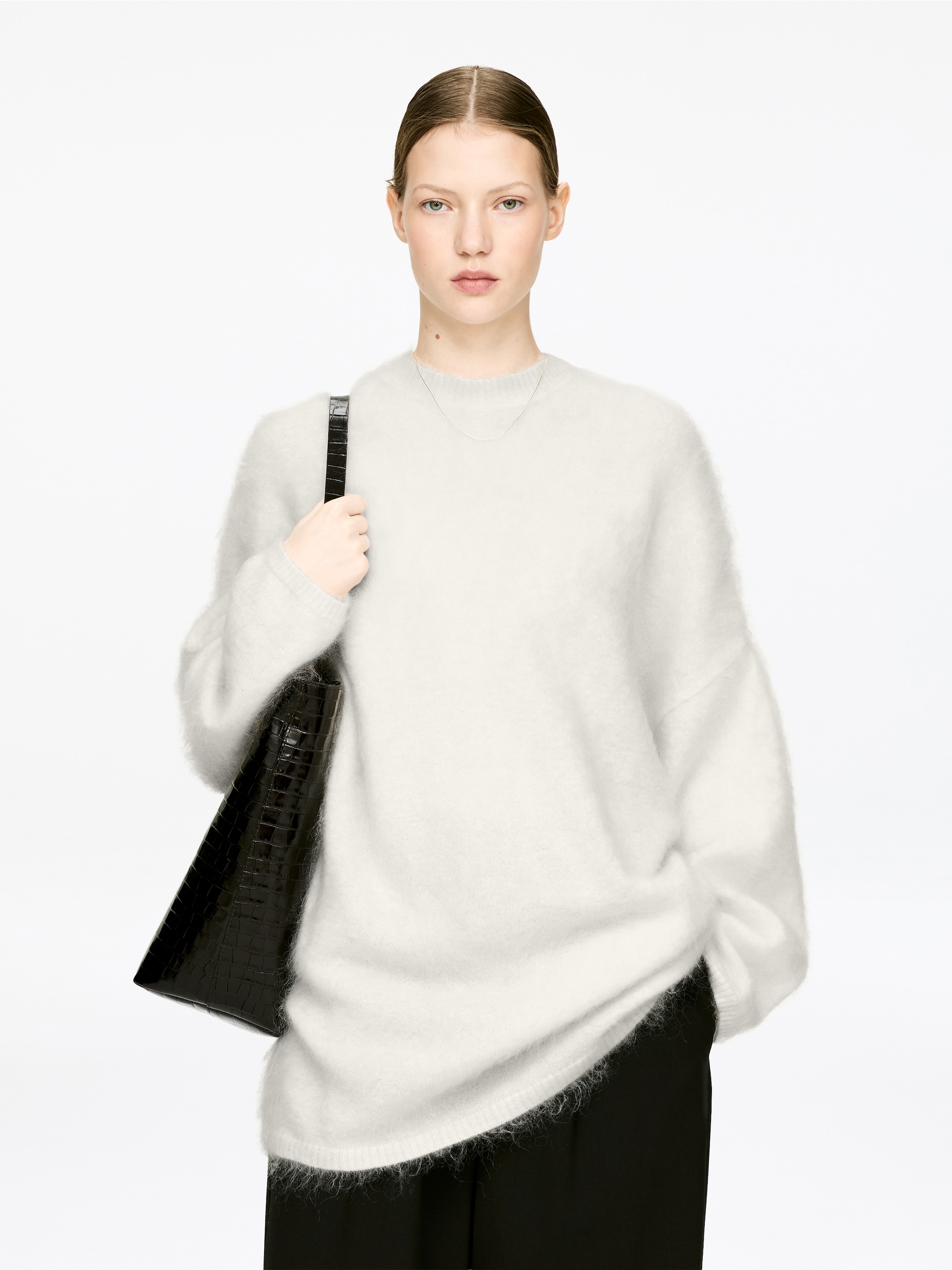 Visa större bild: Tröja i mohair och ull - Off-white - DAM | H&M FI 1