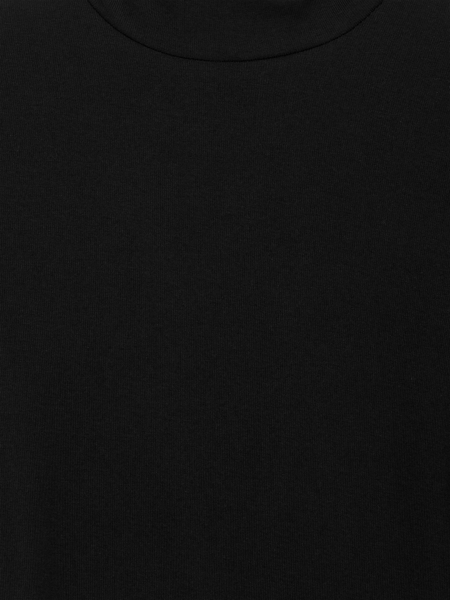 Haut en coton à col roulé - Noir/Bleu - 3