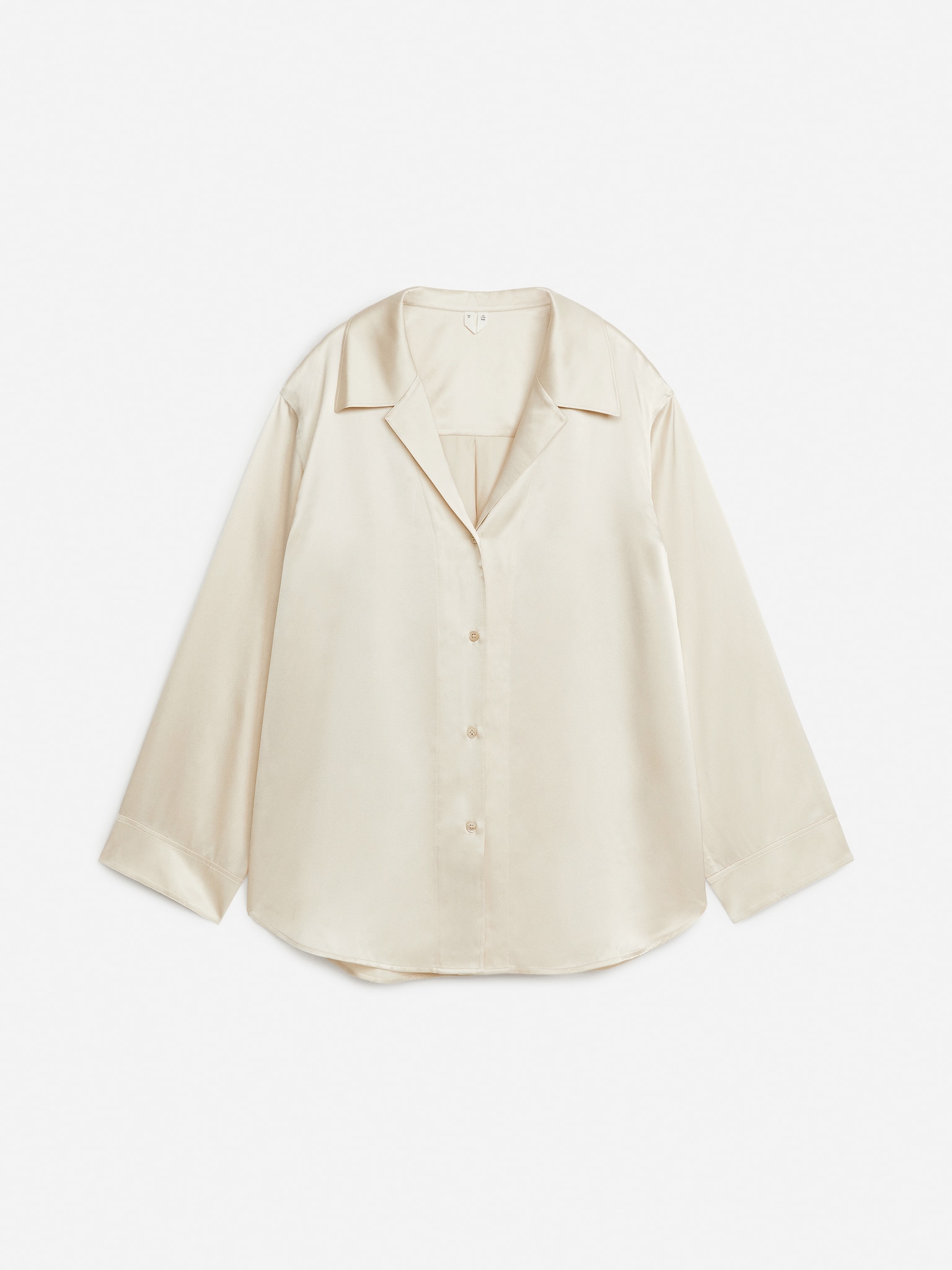 Relaxed Silk Shirt - Off-White/Black