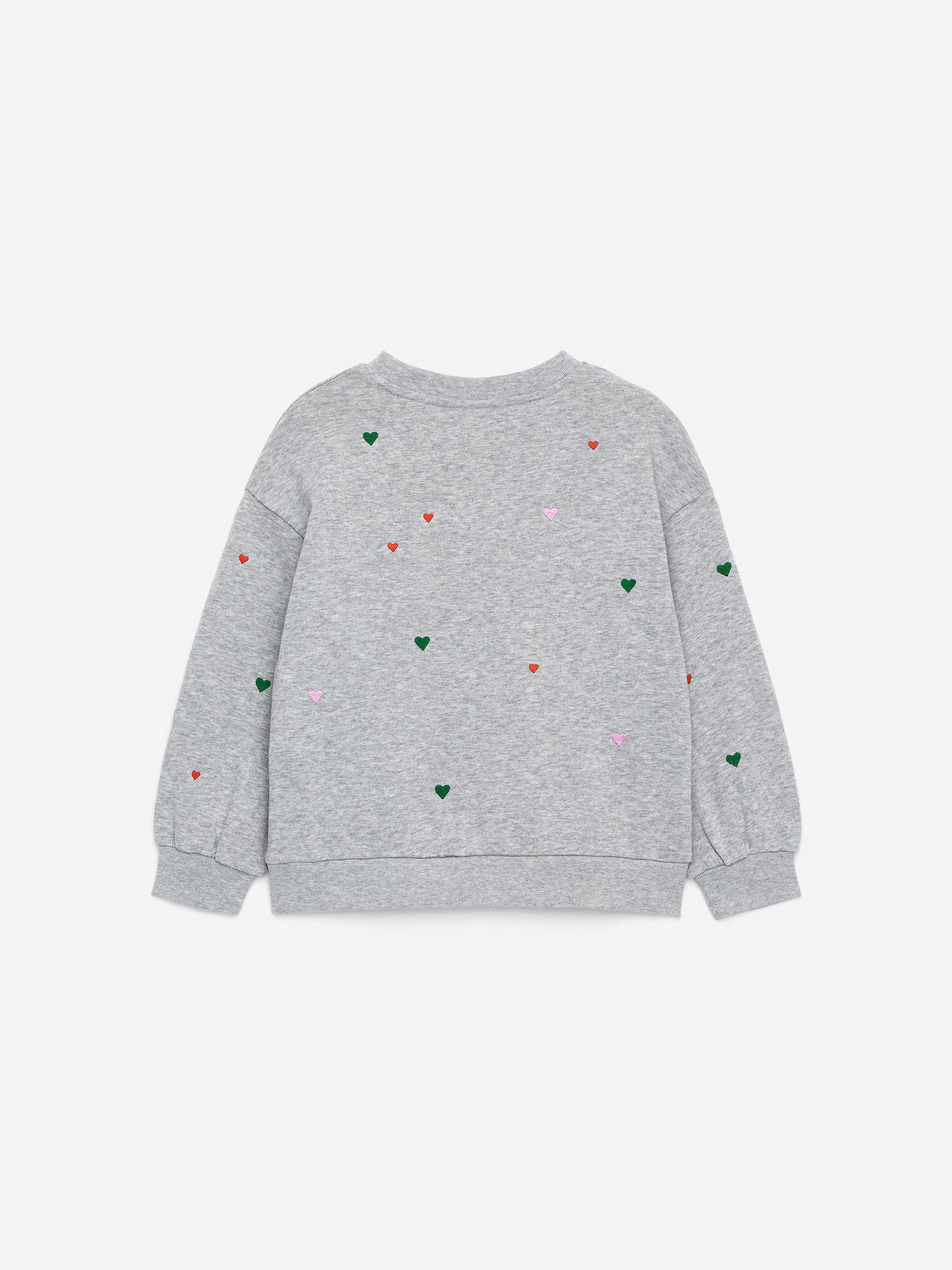 Sweat brodé - Gris chiné/Beige/Fleurs - 3