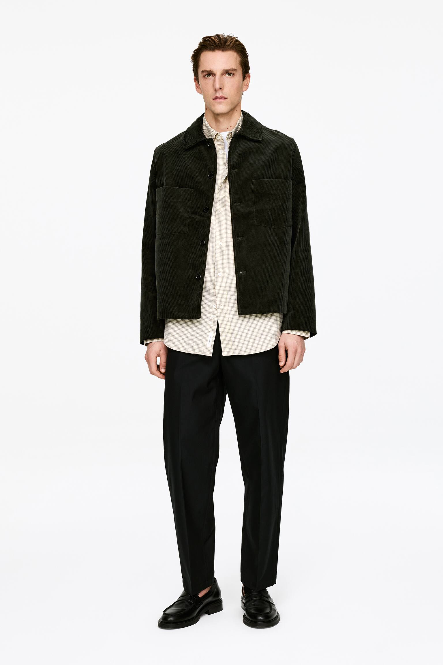 Corduroy jack - Donkergroen - 1