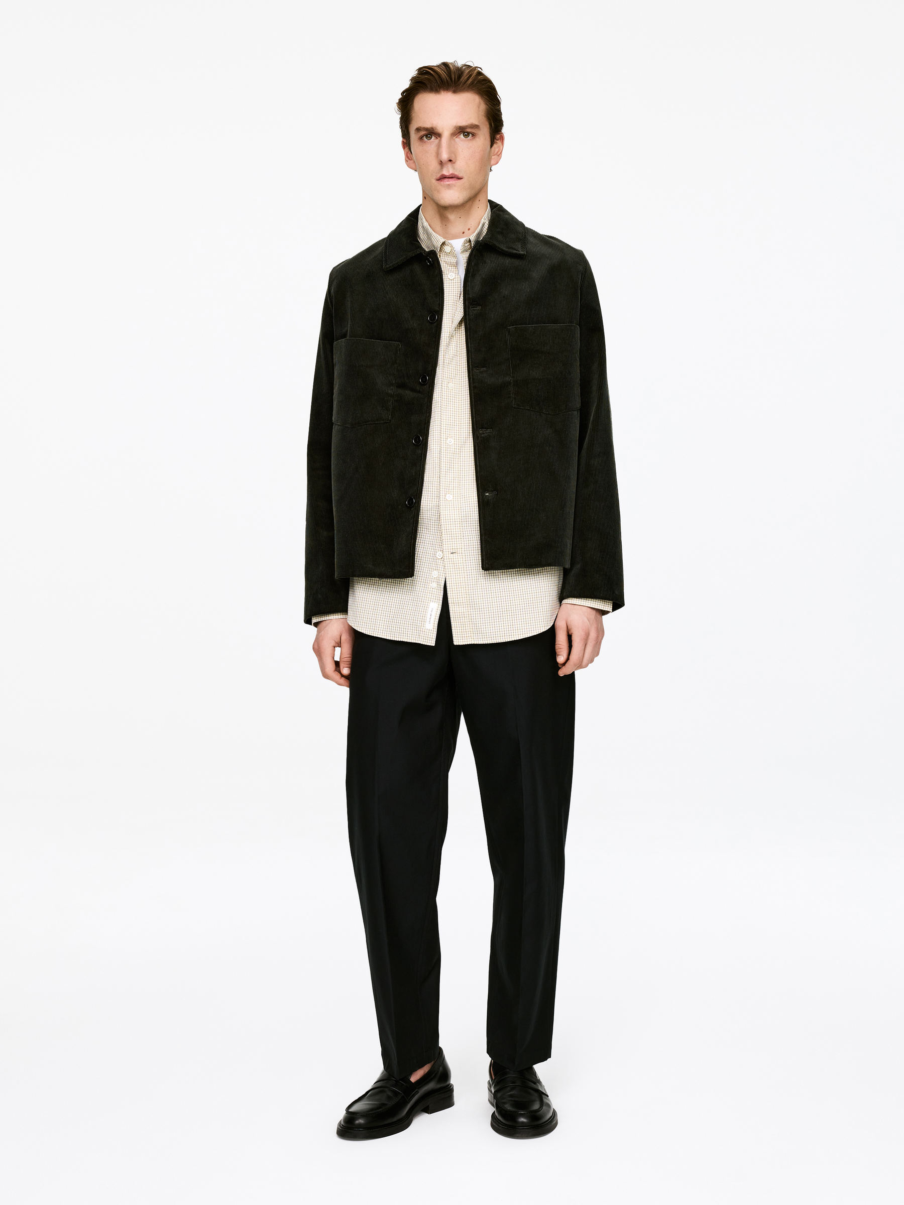 Corduroy Jacket-#3A3931-17484