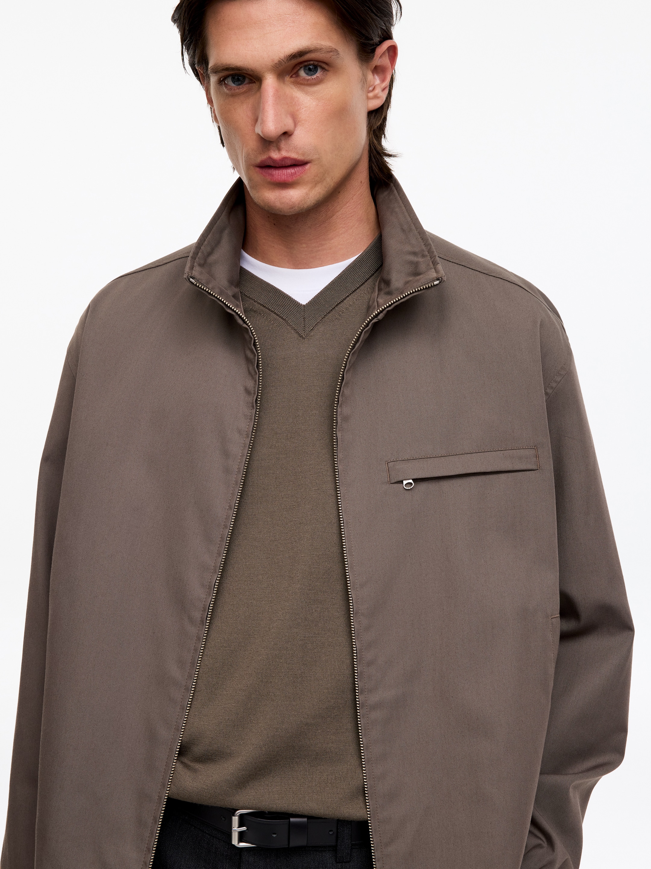 Maglione in lana merino con scollo a V - Beige - Regular fit - men - StillMedia/Lookbook - 3