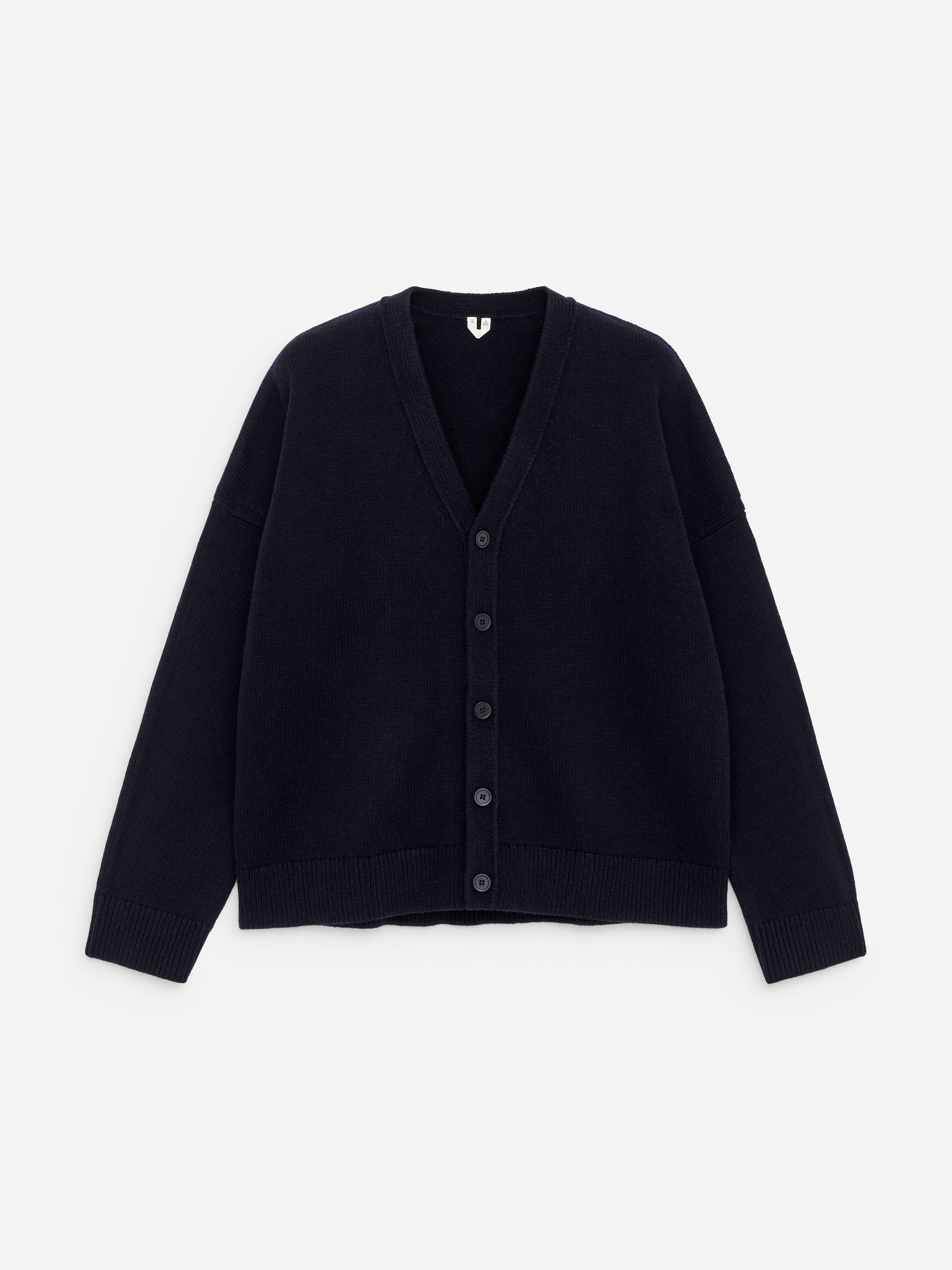 Ullcardigan med v-hals - Mørkeblå