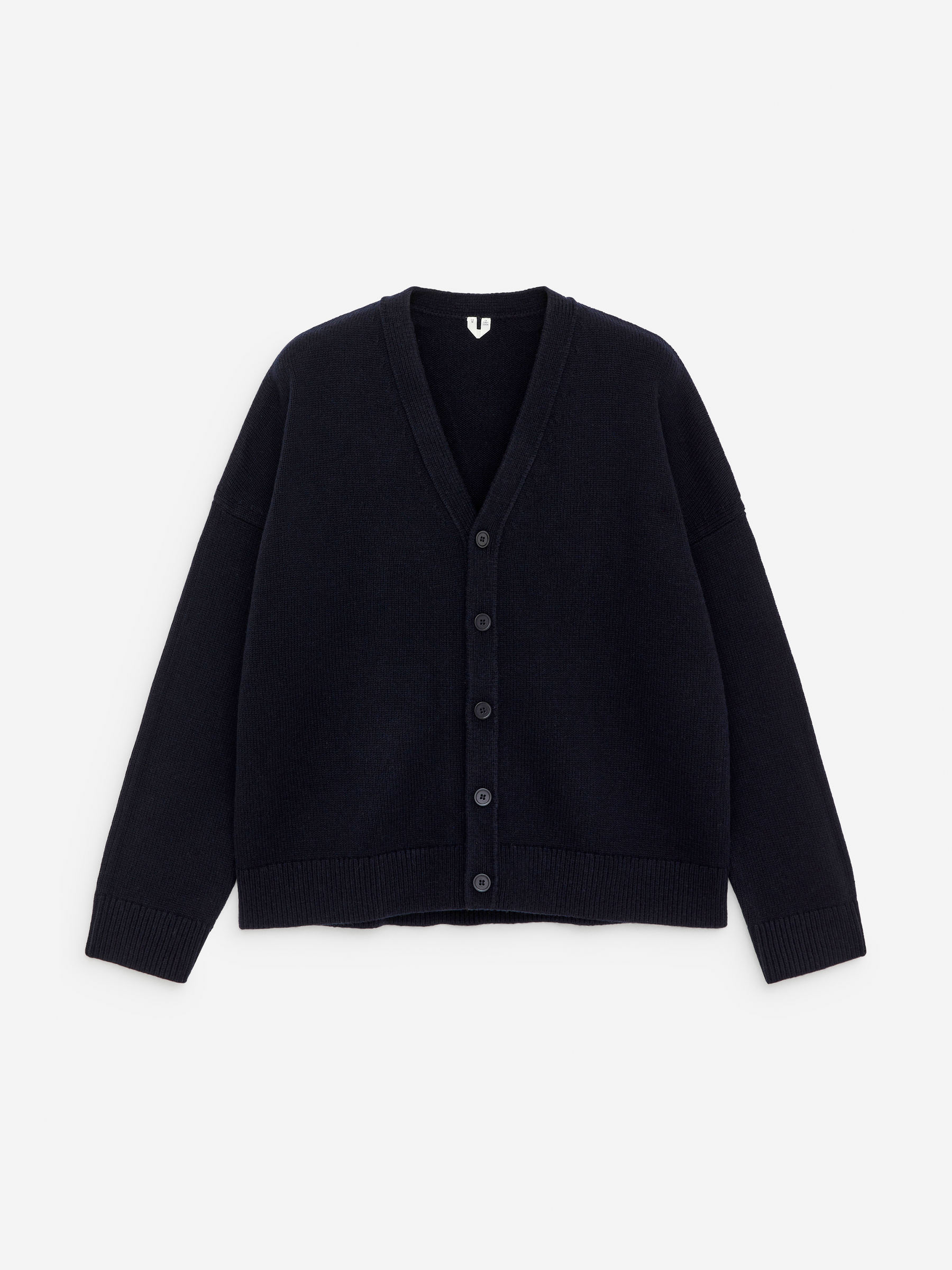 V-Neck Wool Cardigan-Blue-16750