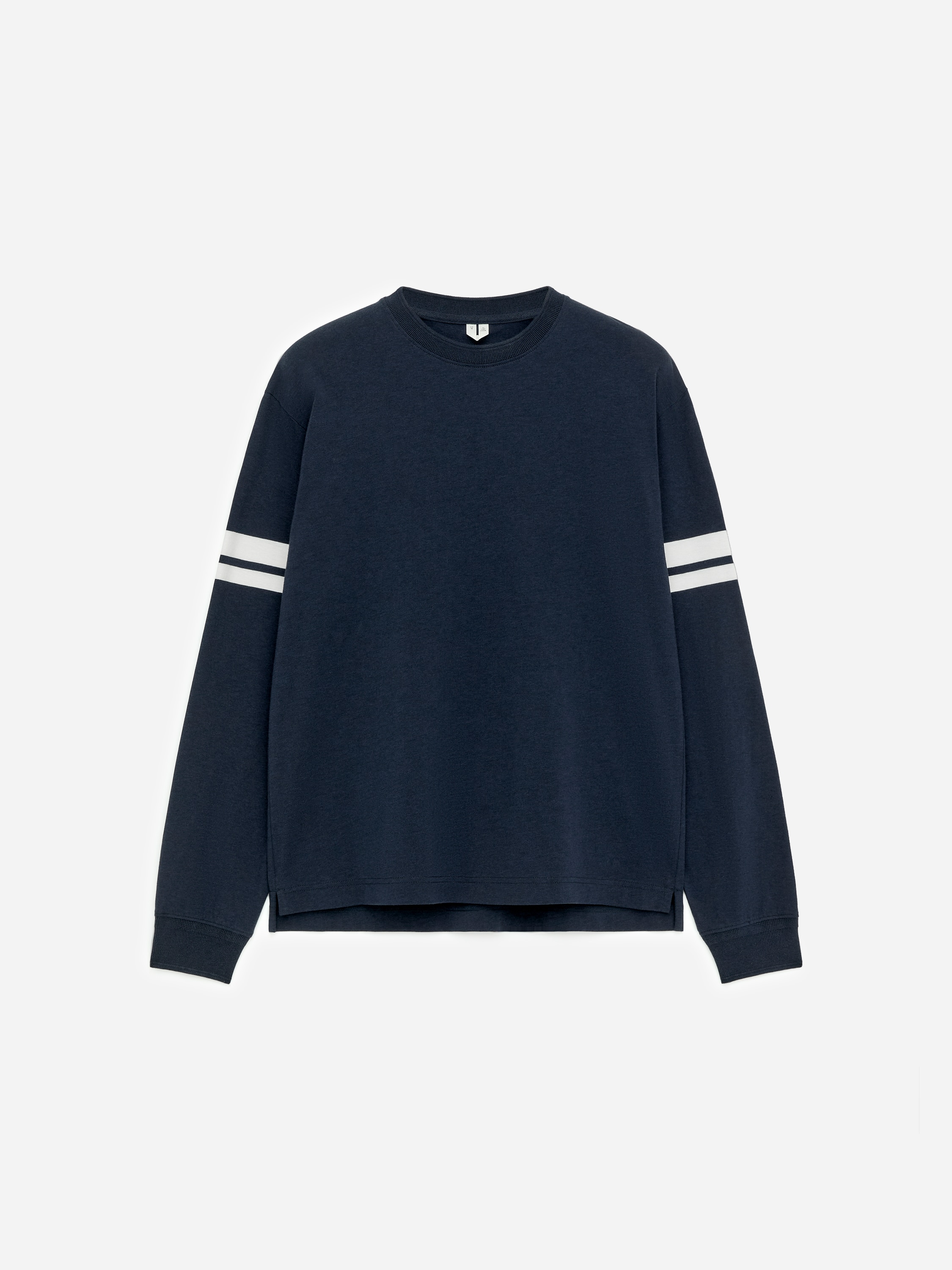 Camiseta de manga larga - Azul oscuro/Blanco/Gris