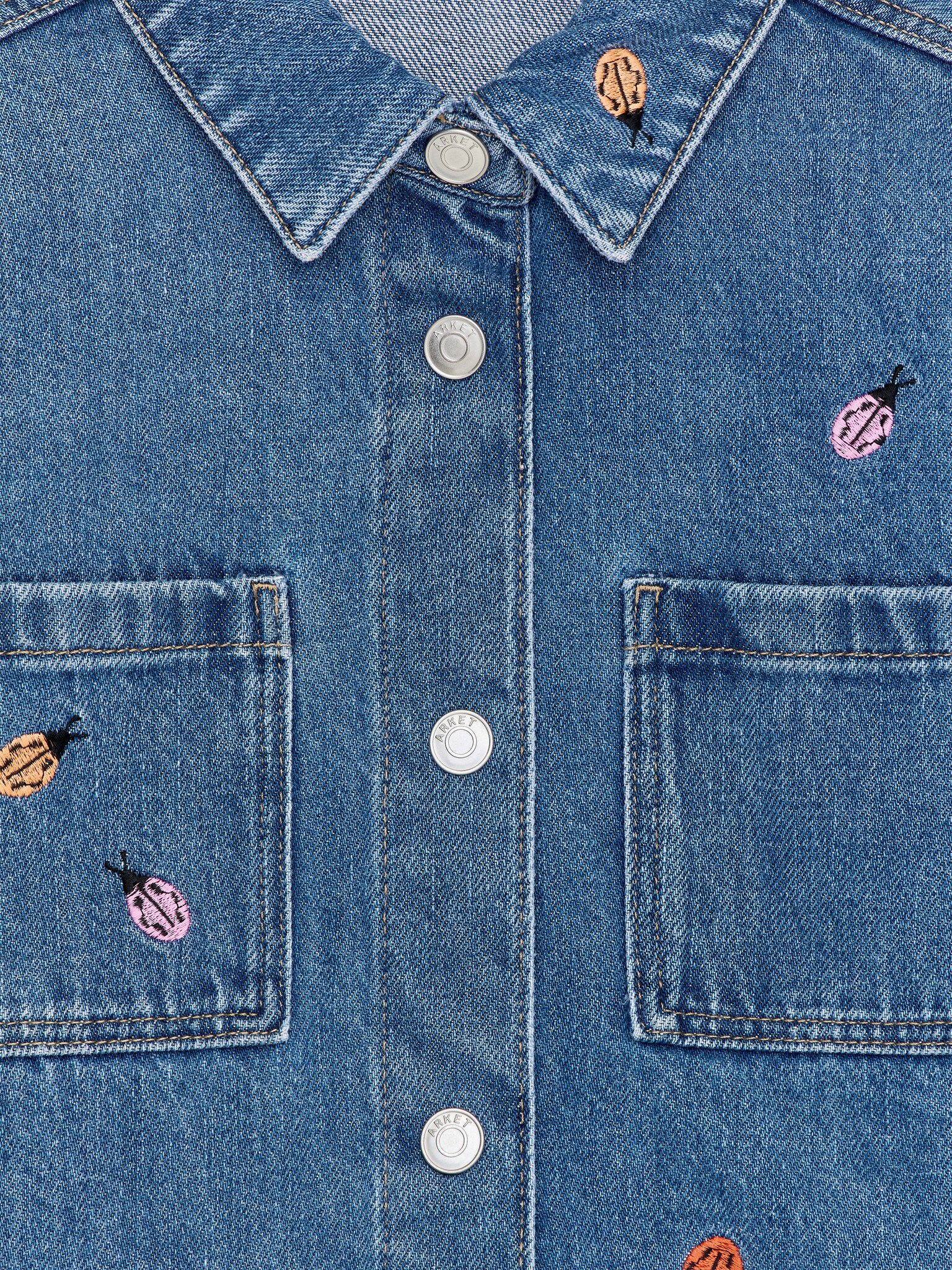 Embroidered Denim Shirt - Blue/Ladybirds - 3