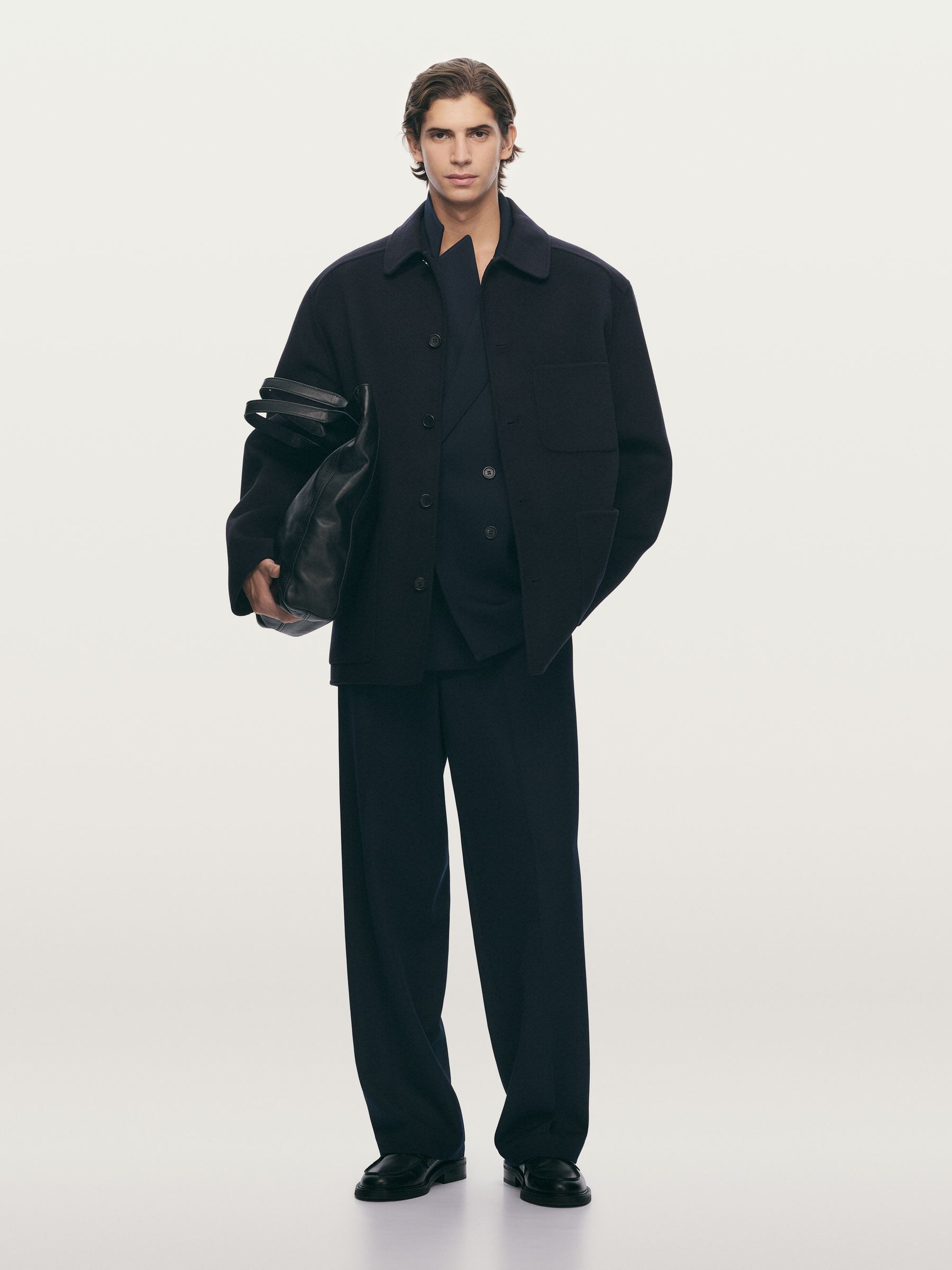 Double-Face Wool Blend Jacket - Dark Blue - Loose fit - Men - StillMedia/Environmental - 1