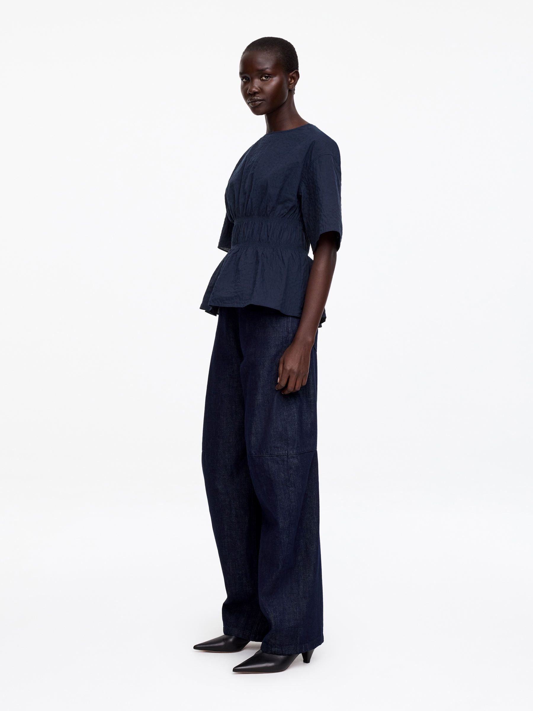 Haut en seersucker - Bleu foncé - Slim fit - Femme - StillMedia/Lookbook - 2