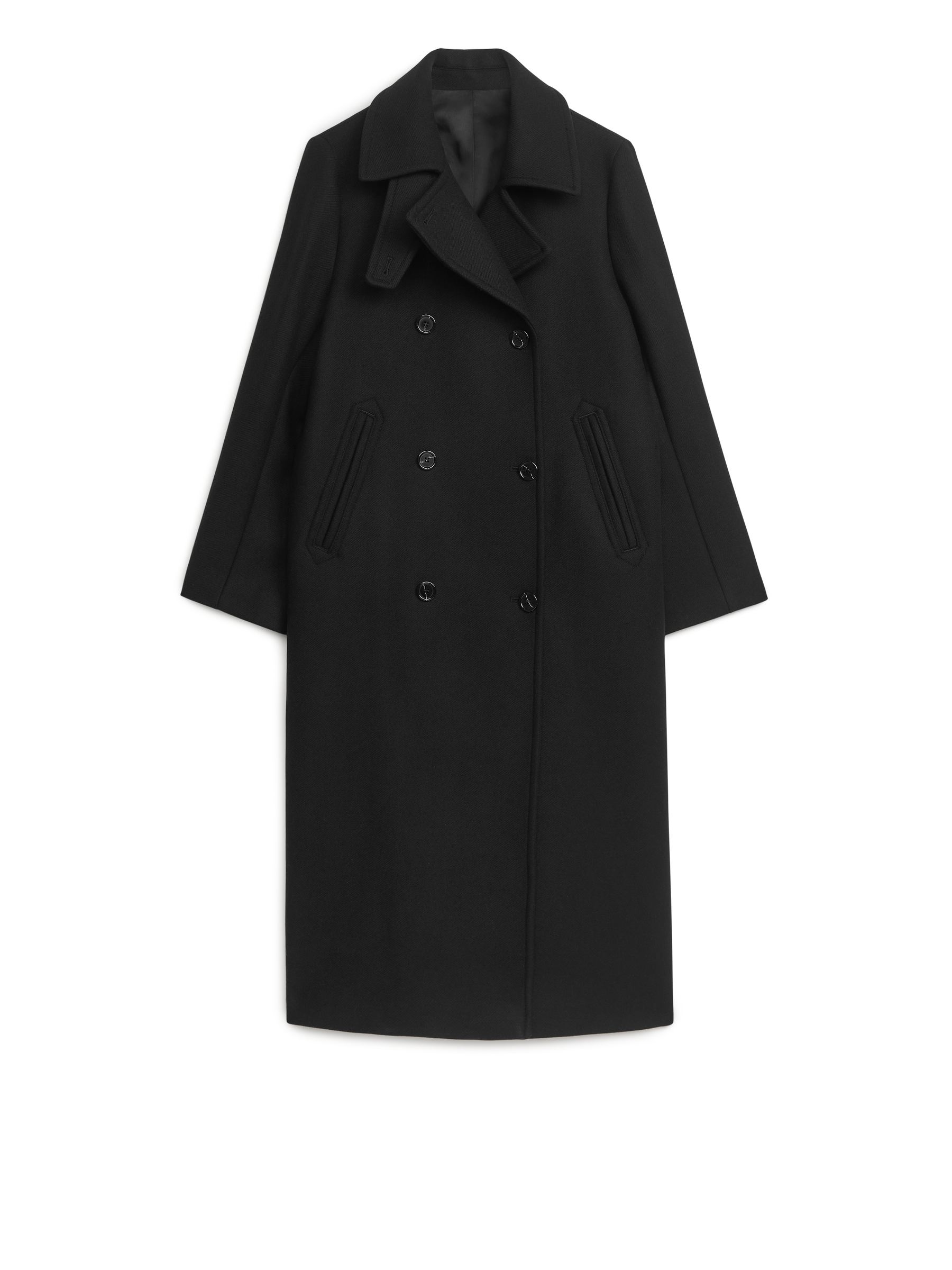 Zweireihiger Wollmantel - Schwarz - Regular Fit - Damen - StillMedia/DescriptiveStillLife - 11