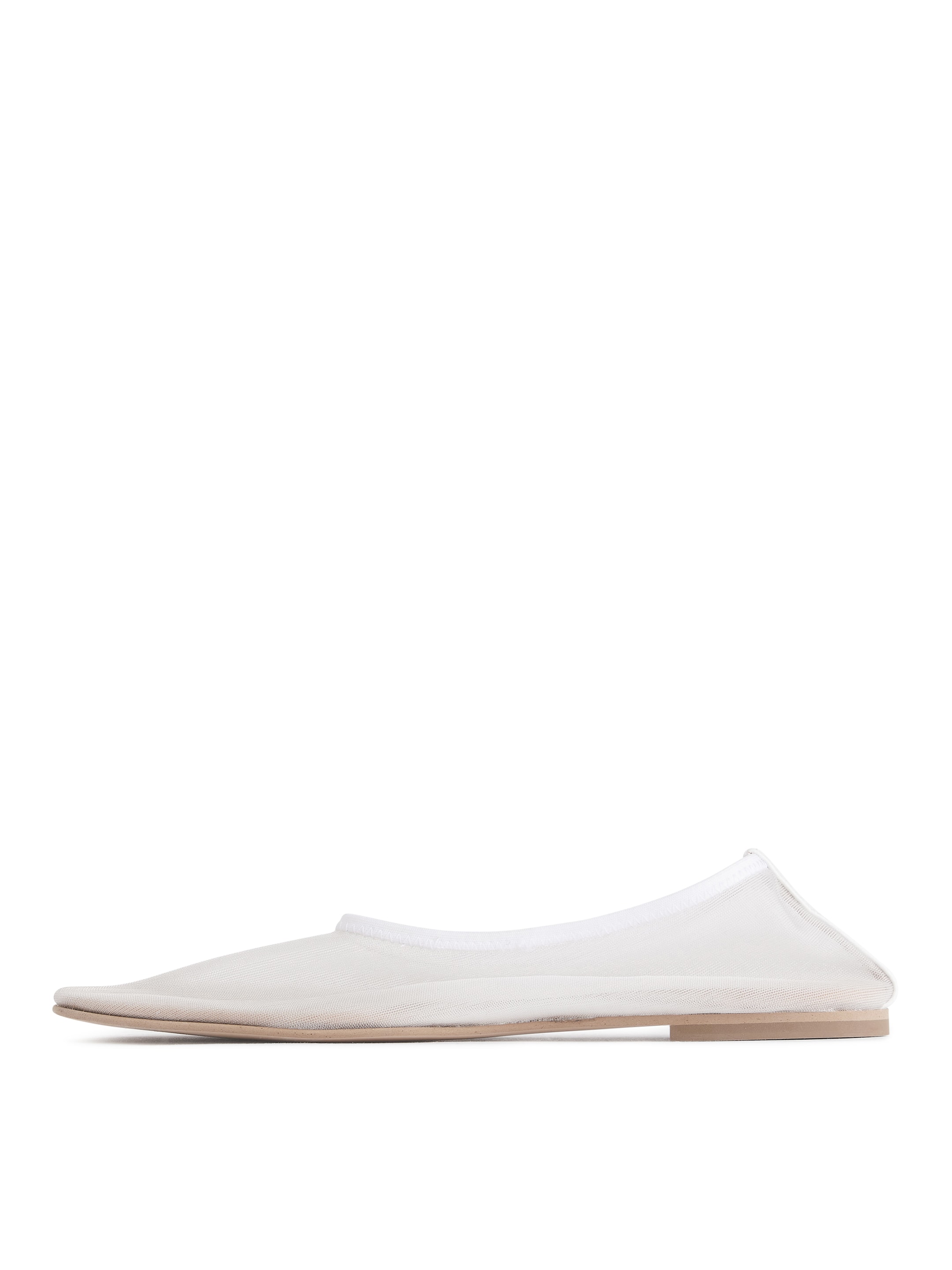 Visa större bild: Ballerinaskor i mesh - Off-white - DAM | H&M SE 3