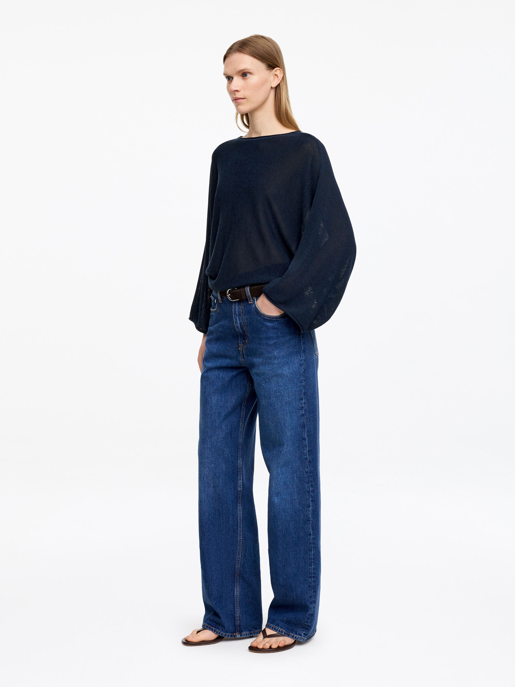 Draped Top - Dark Blue - Loose fit - Women - StillMedia/Lookbook - 4