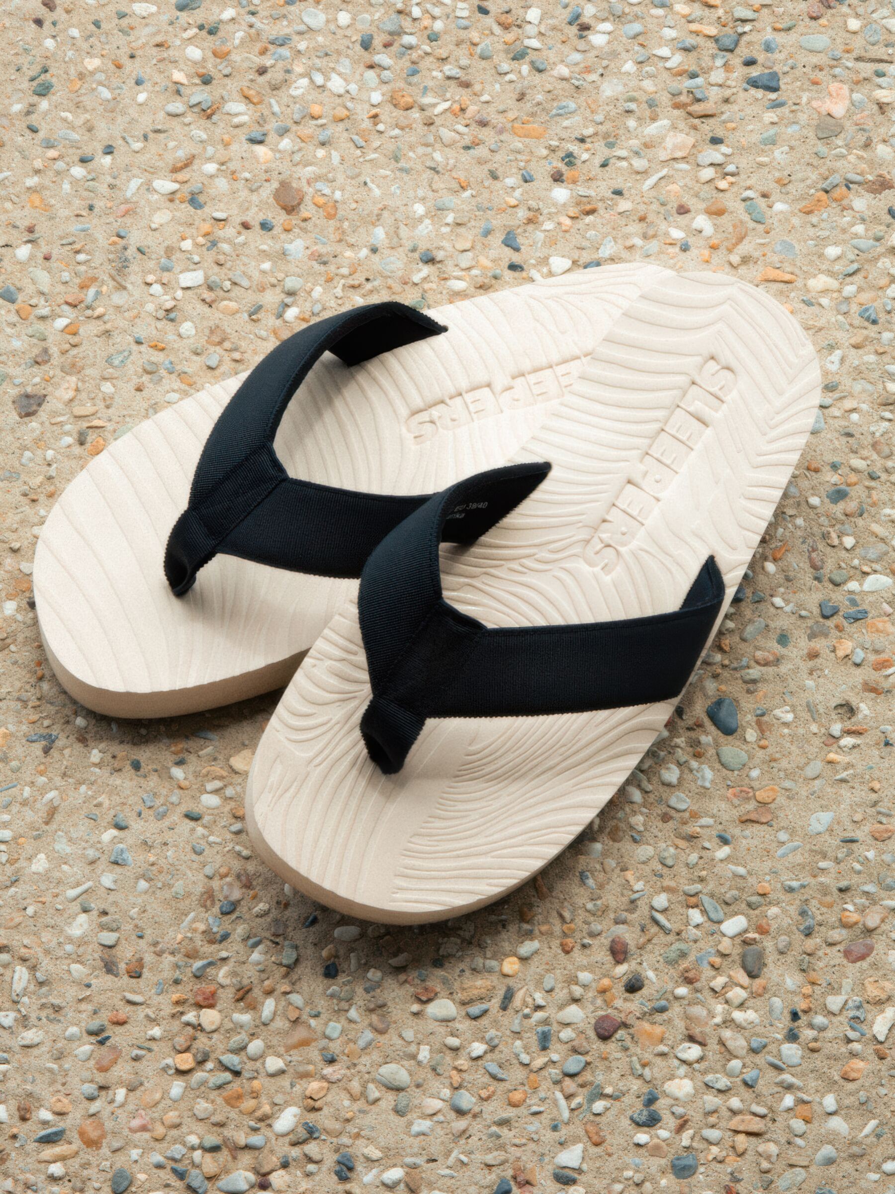 Sleepers Wide-Strap Flip Flops - Black/Dusty white - Women - StillMedia/Environmental - 1