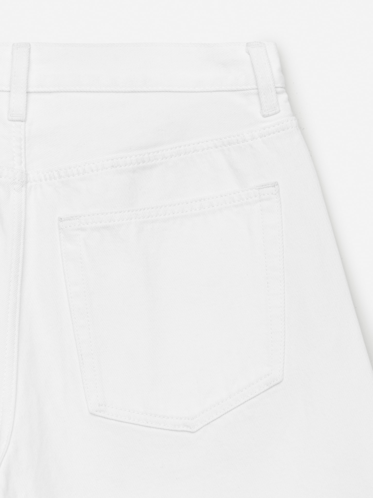 Long Denim Shorts - Biały/Ciemnoniebieski - 3