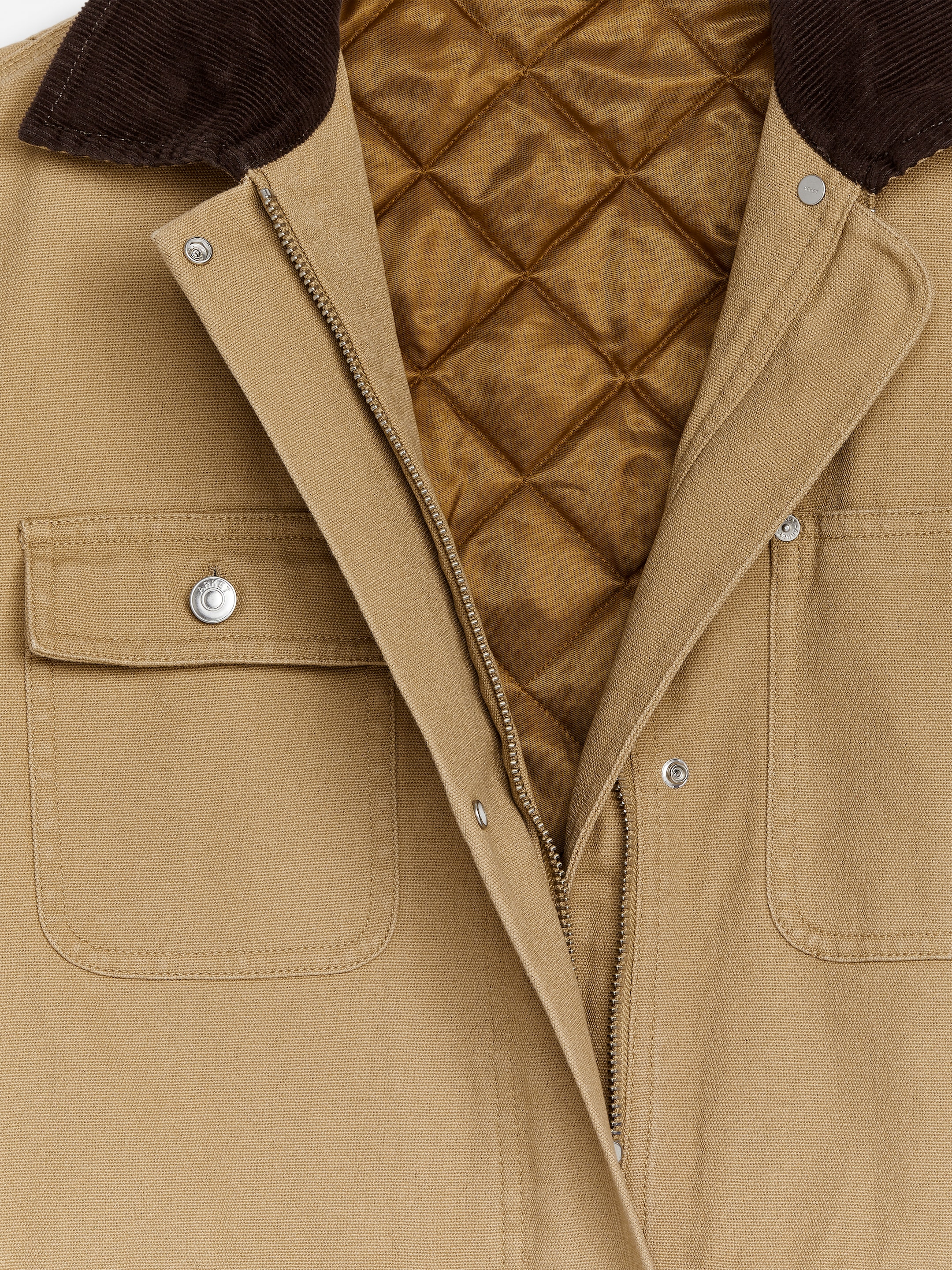 Lined Canvas Jacket - Beige - Regular fit - women - StillMedia/DescriptiveDetail - 5