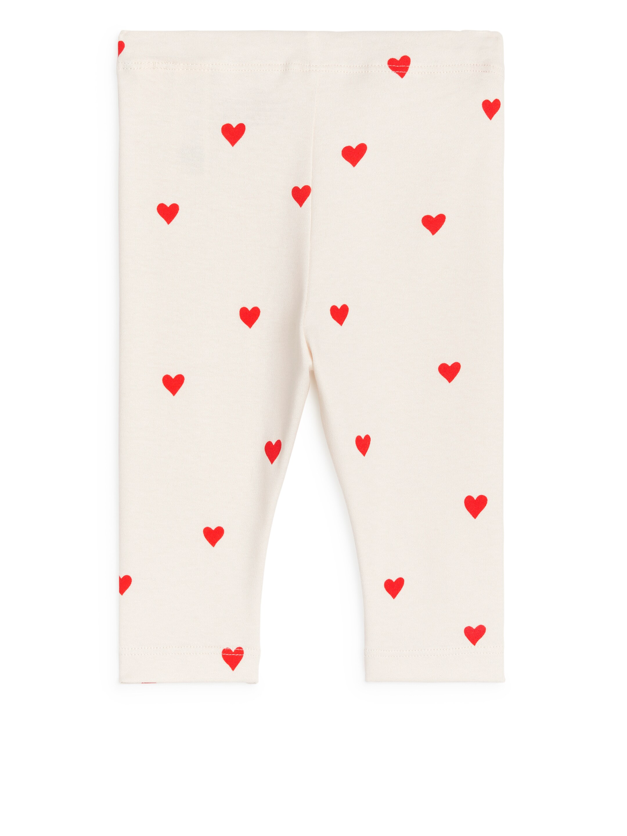 Zobrazit větší obrázek: Žerzejové legíny - Off White/Red Hearts - DĚTI | H&M CZ 2