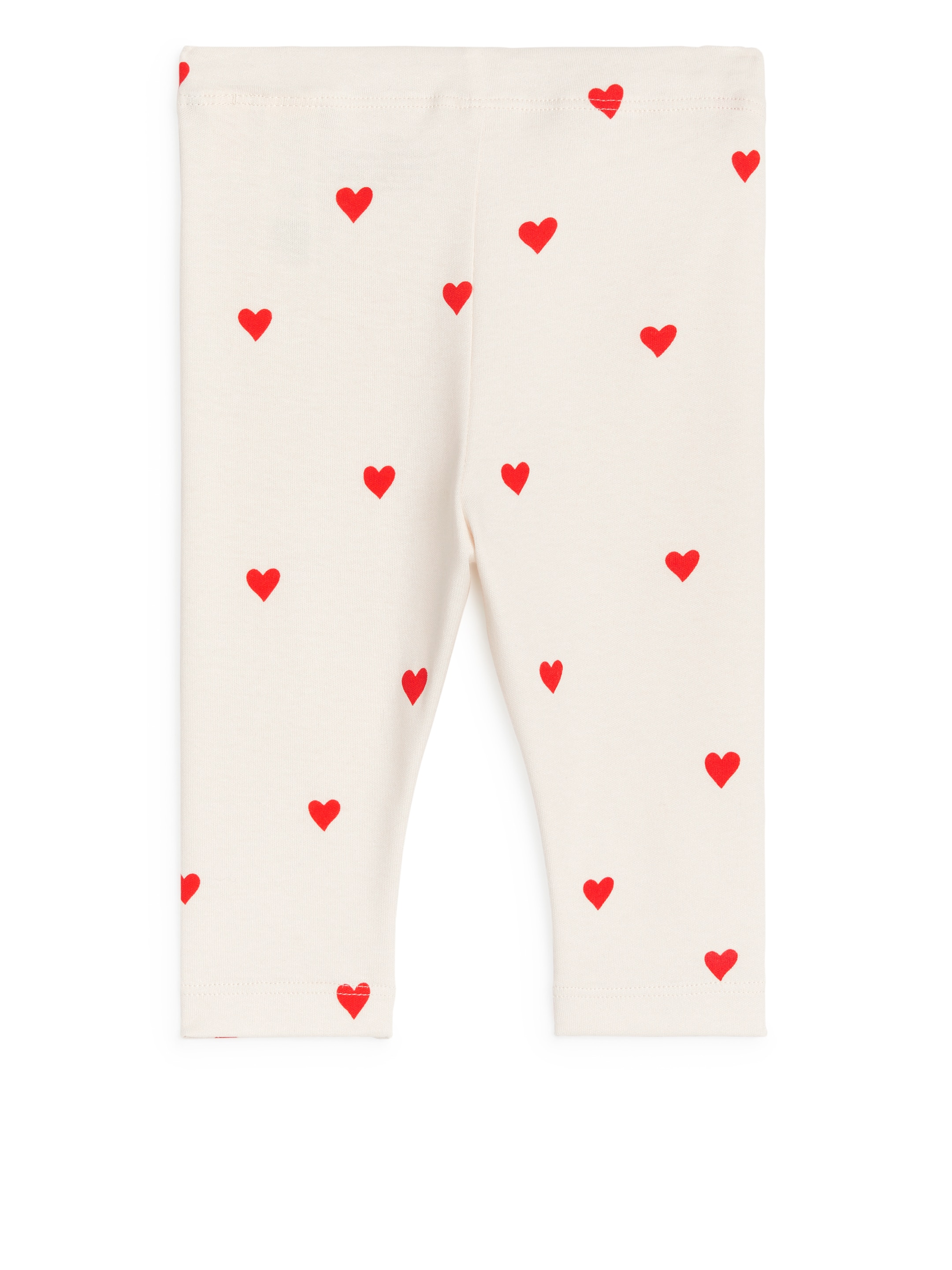 Trikåleggings - Off-white/röda hjärtan - Children - StillMedia/DescriptiveStillLife - 3