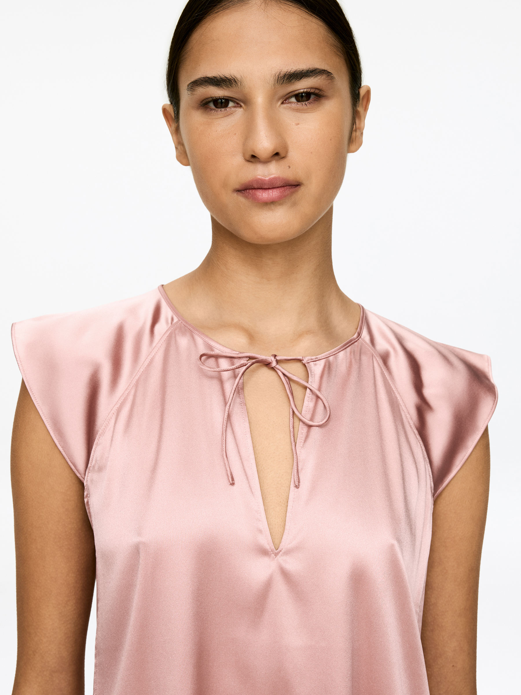 Lace-Detail Silk-Blend Top - Light Pink - Loose fit - Women - StillMedia/Lookbook - 3