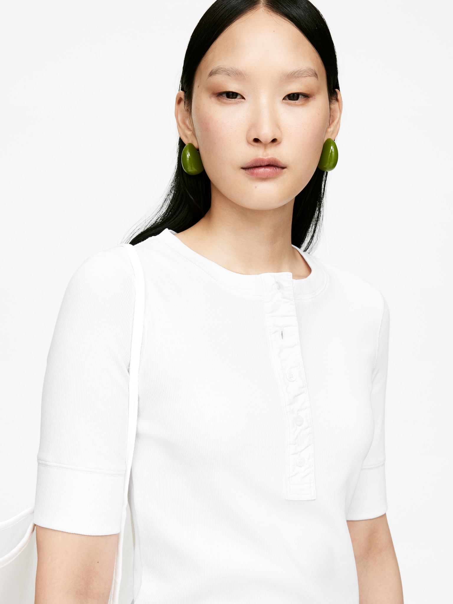 T-shirt boutonné - Blanc - 3