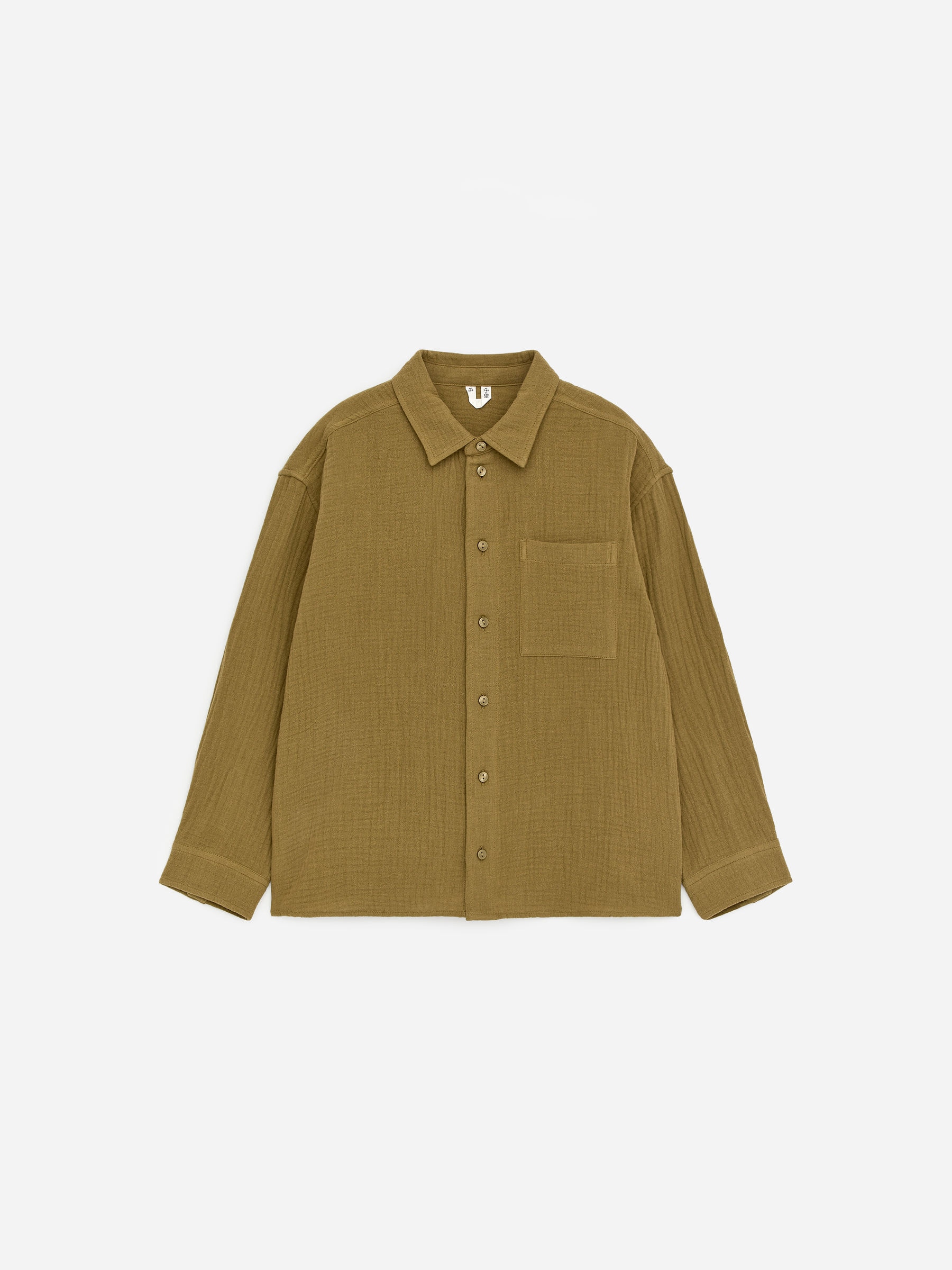 Camisa de muselina holgada-#6D6445-18623