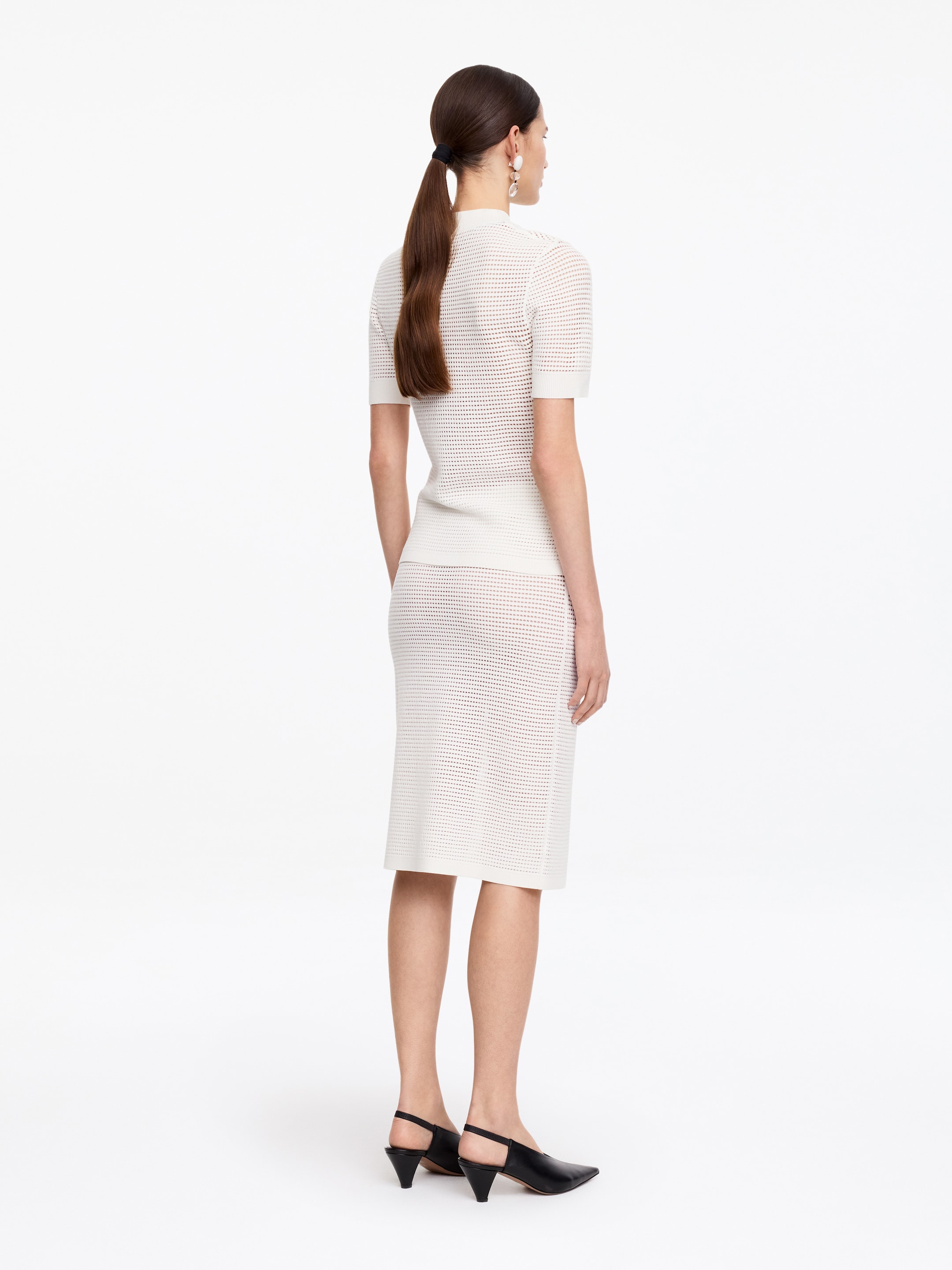 Stickad pennkjol - Vit - Regular fit - Women - StillMedia/Lookbook - 3