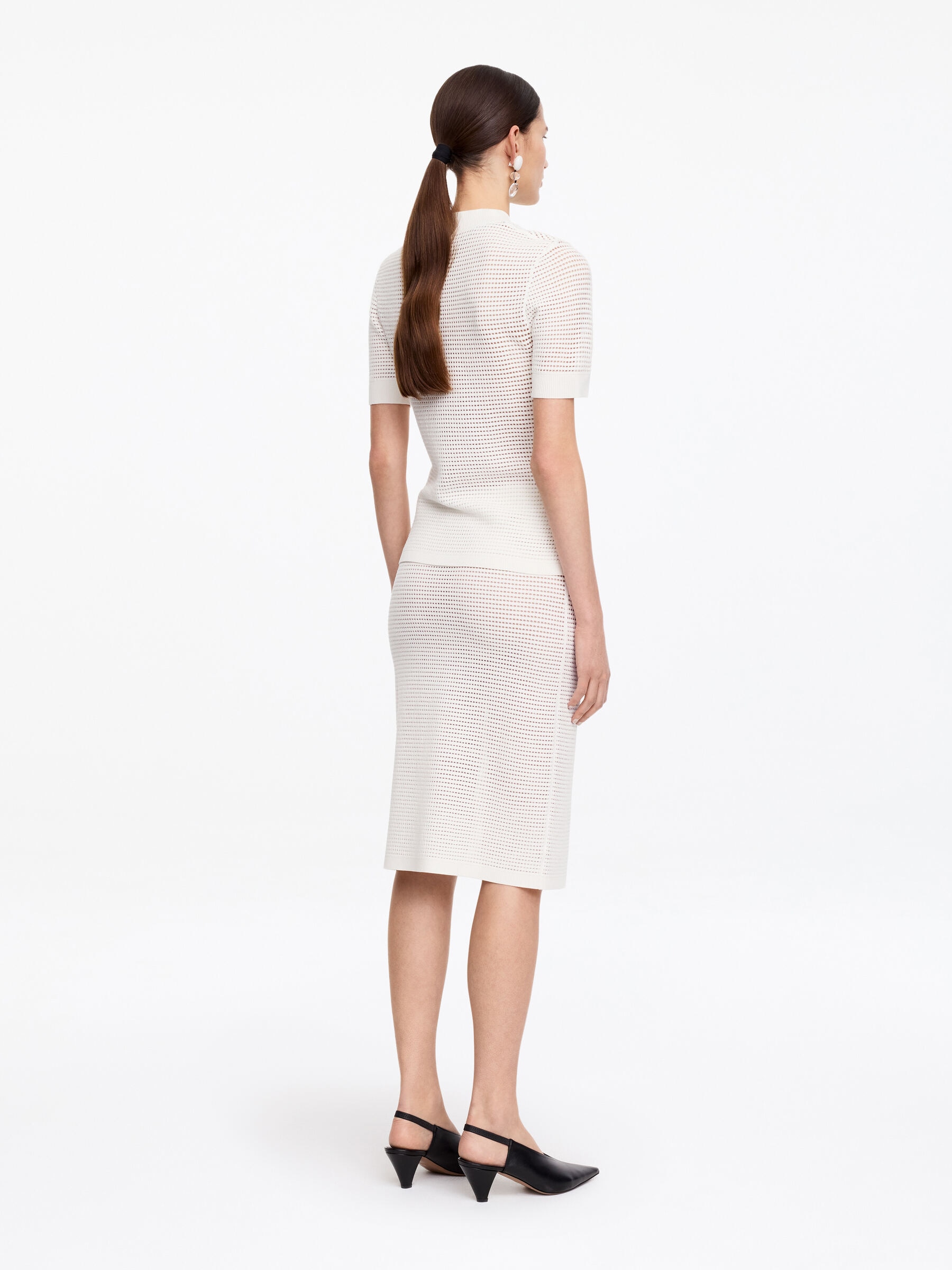 Jupe crayon en maille - Blanc - Regular fit - Femme - StillMedia/Lookbook - 3