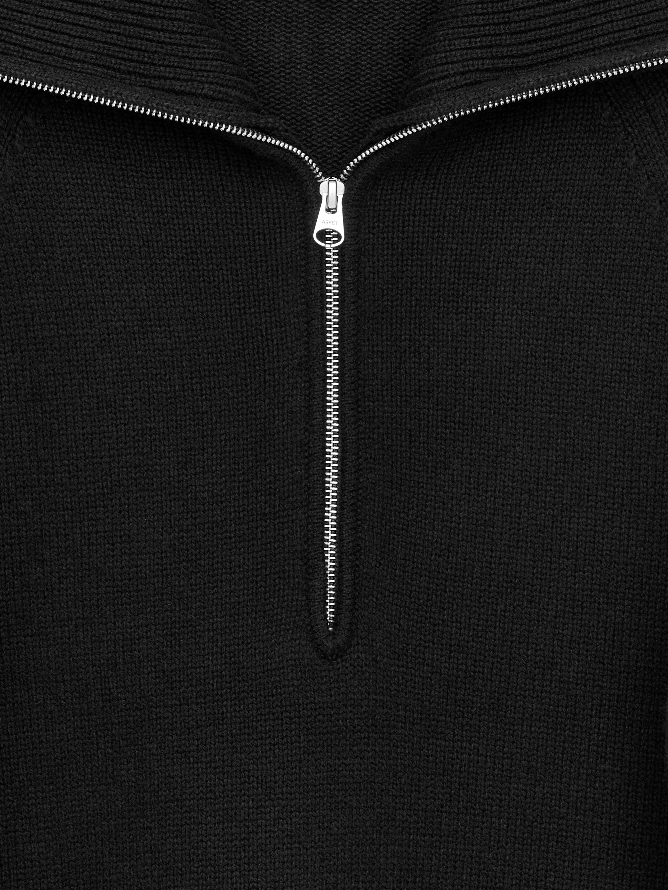 Visualizza immagine più grande: Maglione in lana e cotone con mezza cerniera - Nero - DONNA | H&M IT 6