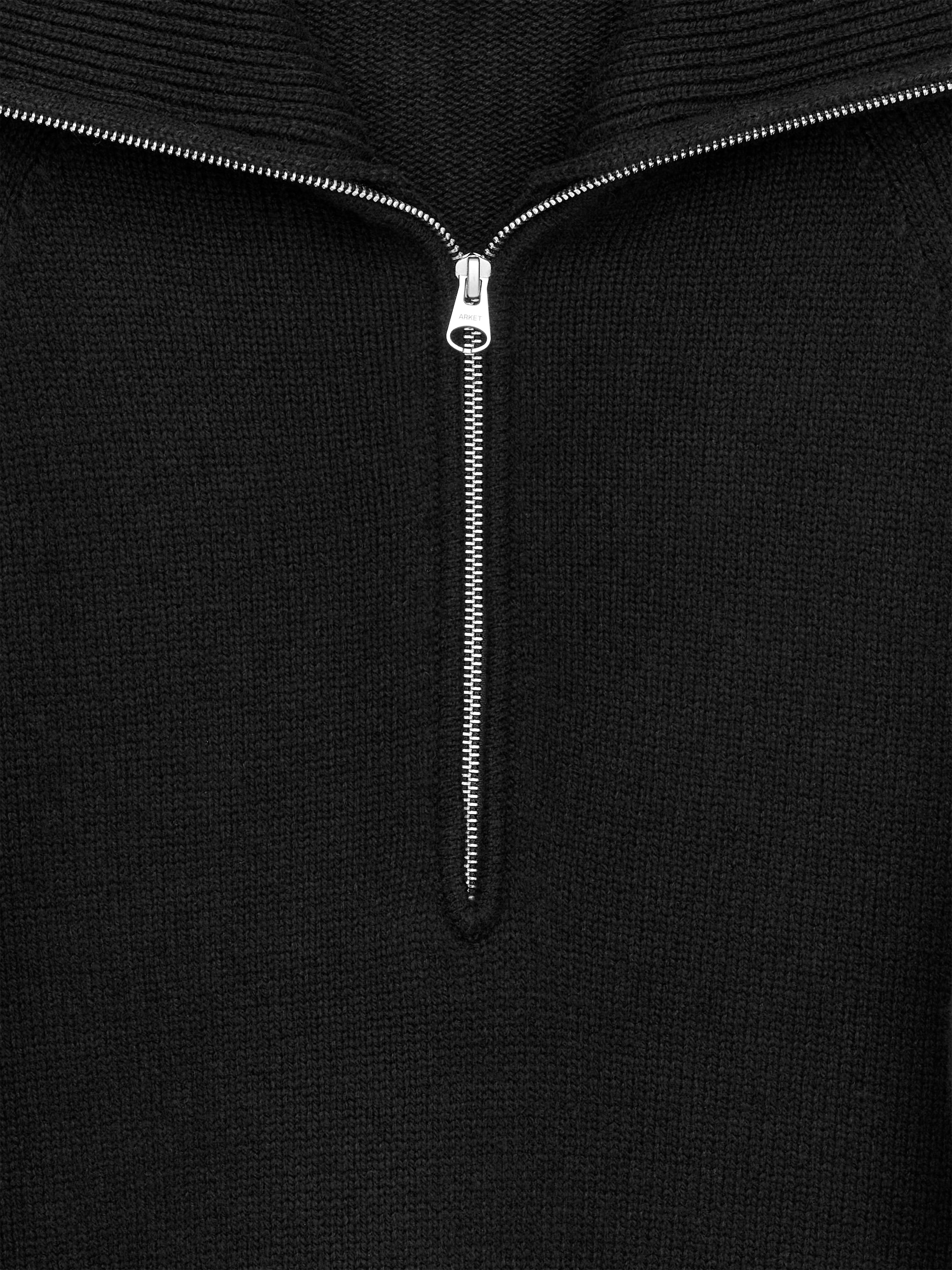 Wełniano-bawełniany sweter ze skórzanymi łatami - Czarny - Fason swobodny - Women - StillMedia/DescriptiveDetail - 2