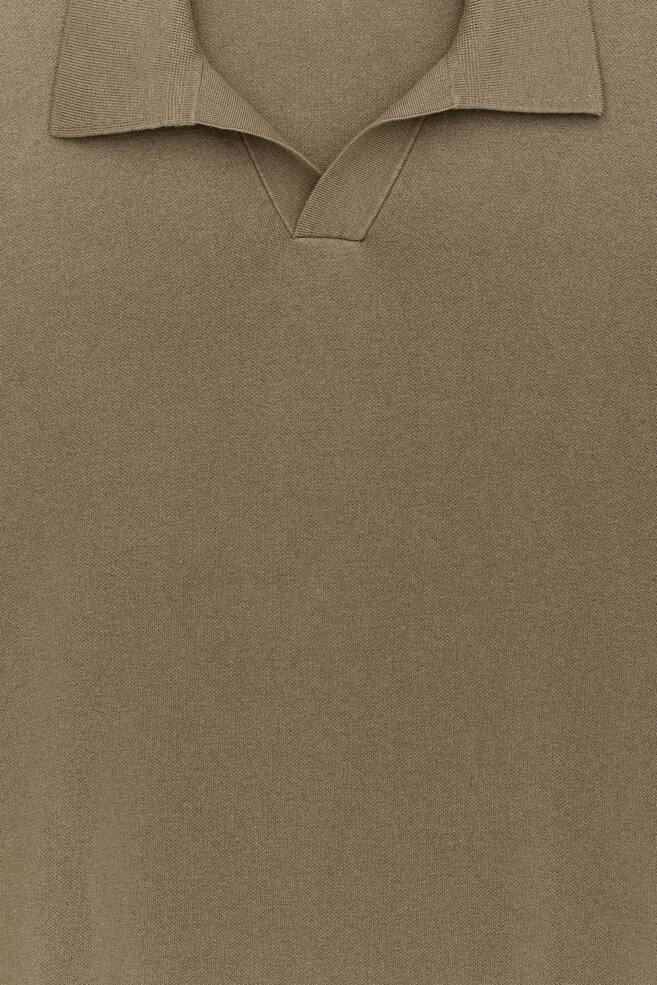 Poloshirt aus Baumwolle und Seide-Khaki - 3
