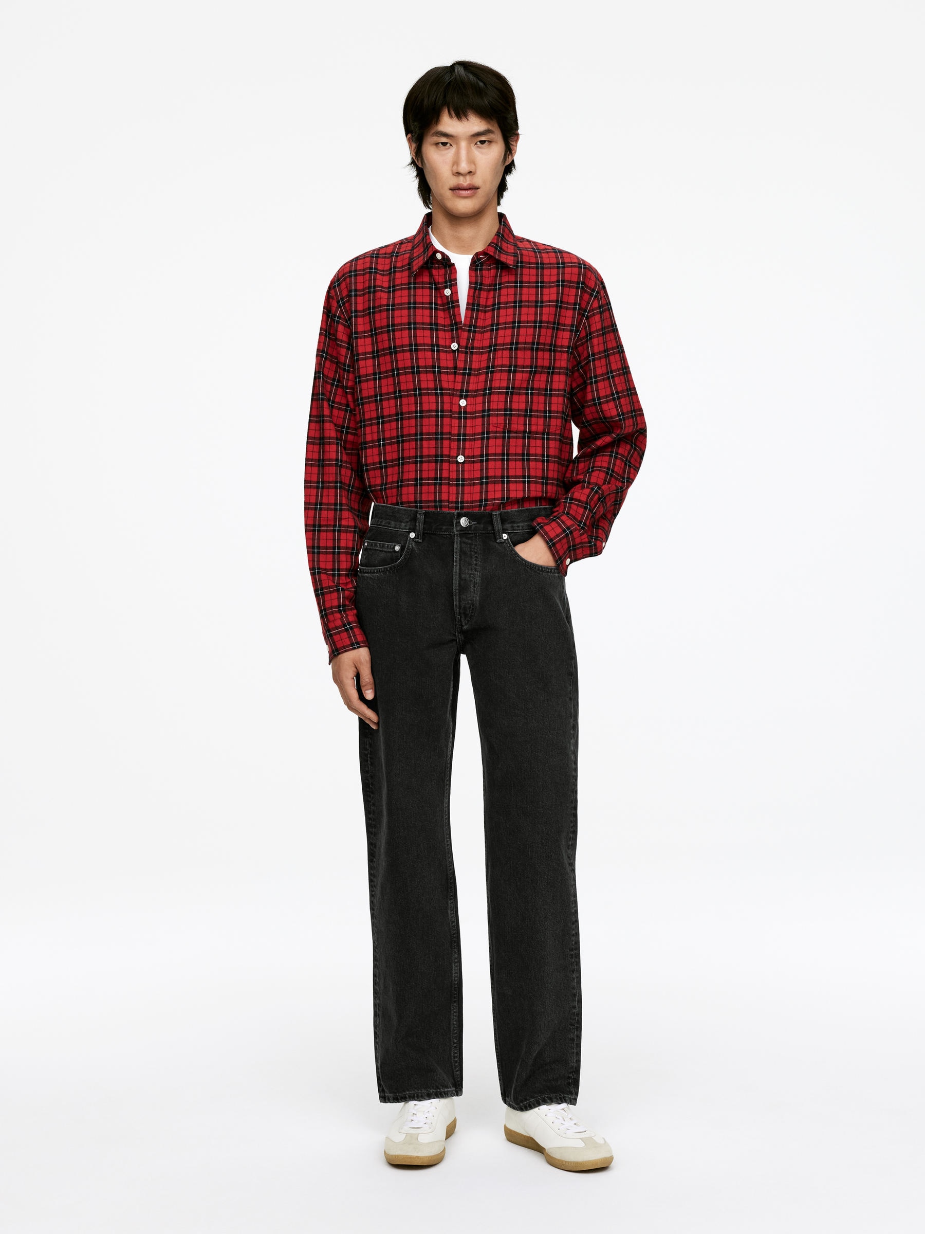 OCEAN Loose Straight Jeans-#272628-12002