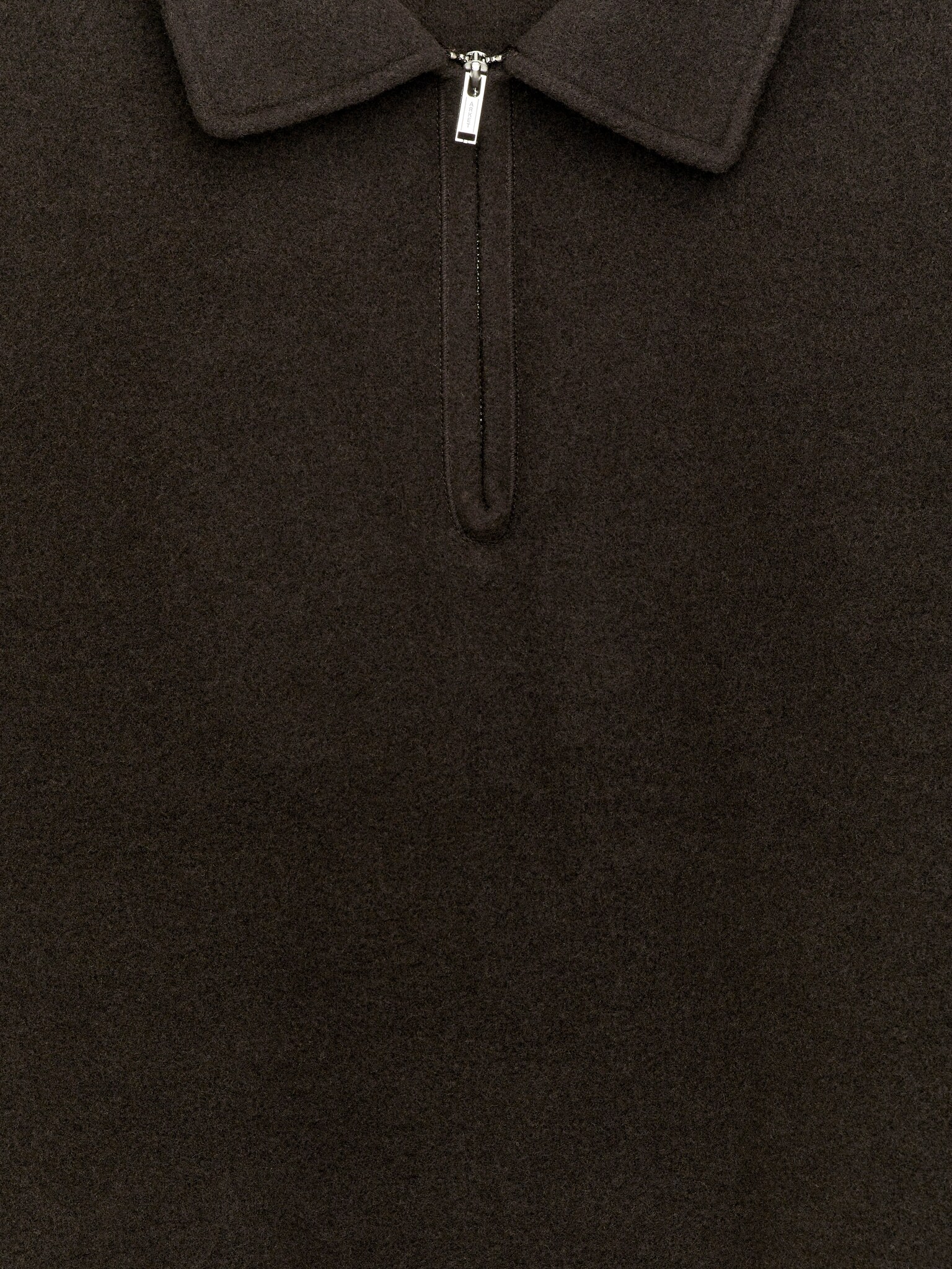 Double-Knit Half-Zip Jumper - Dark Brown/Green - 4