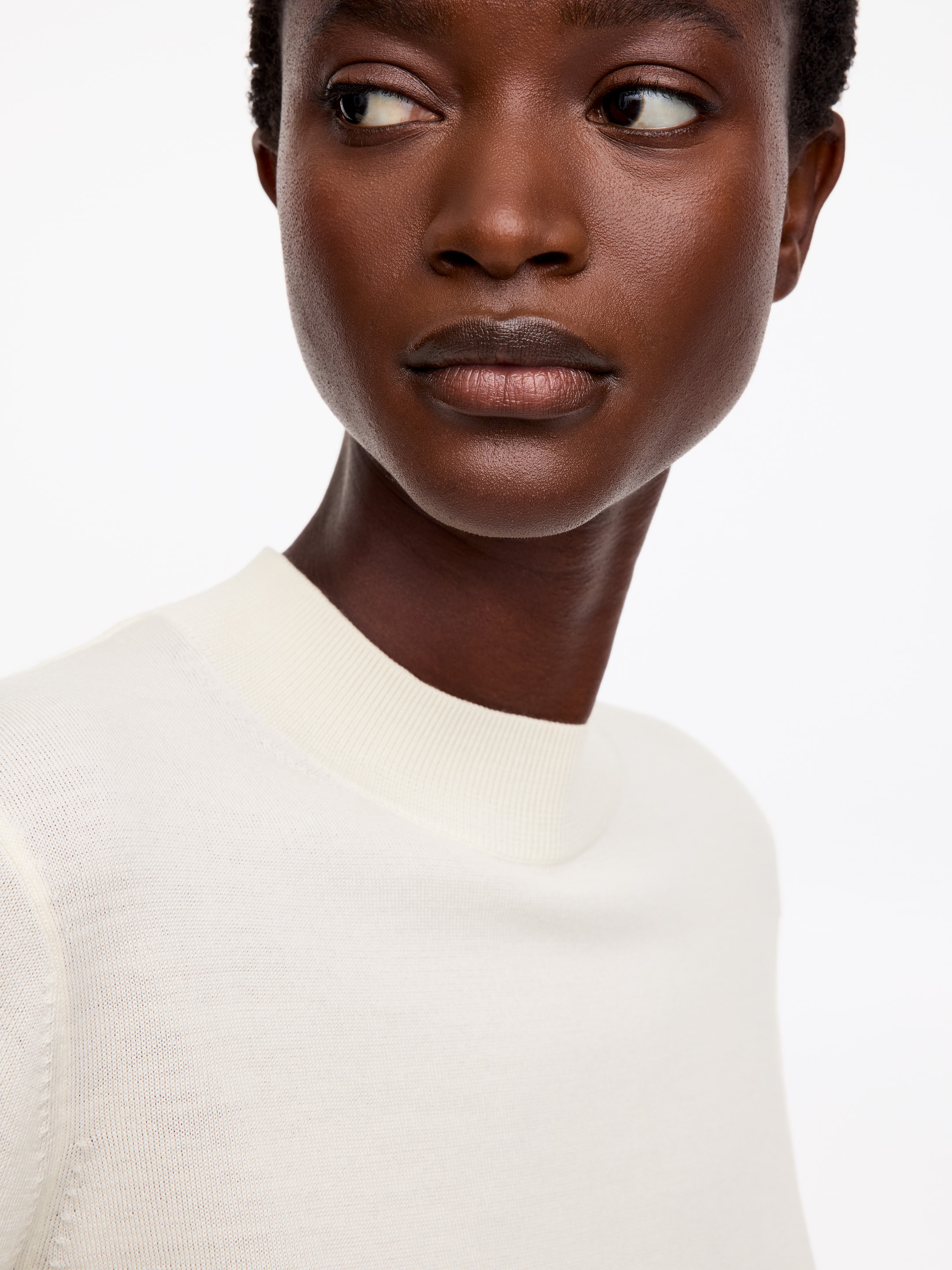 Merino Wool Mock-Neck Top - Off-white - Regular fit - women - StillMedia/Lookbook - 4