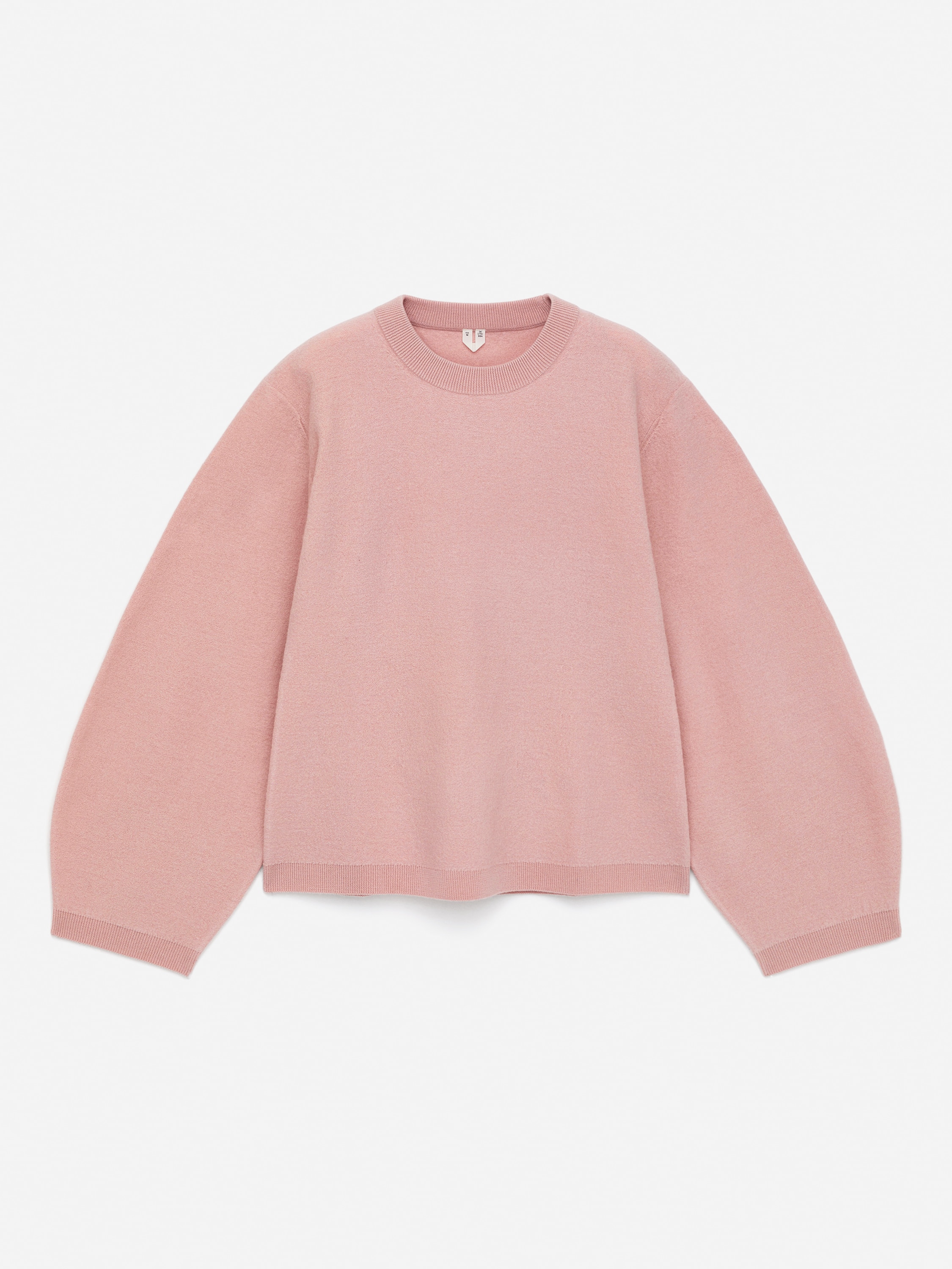 Maglione in lana cotta - Rosa polvere/Grigio scuro mélange
