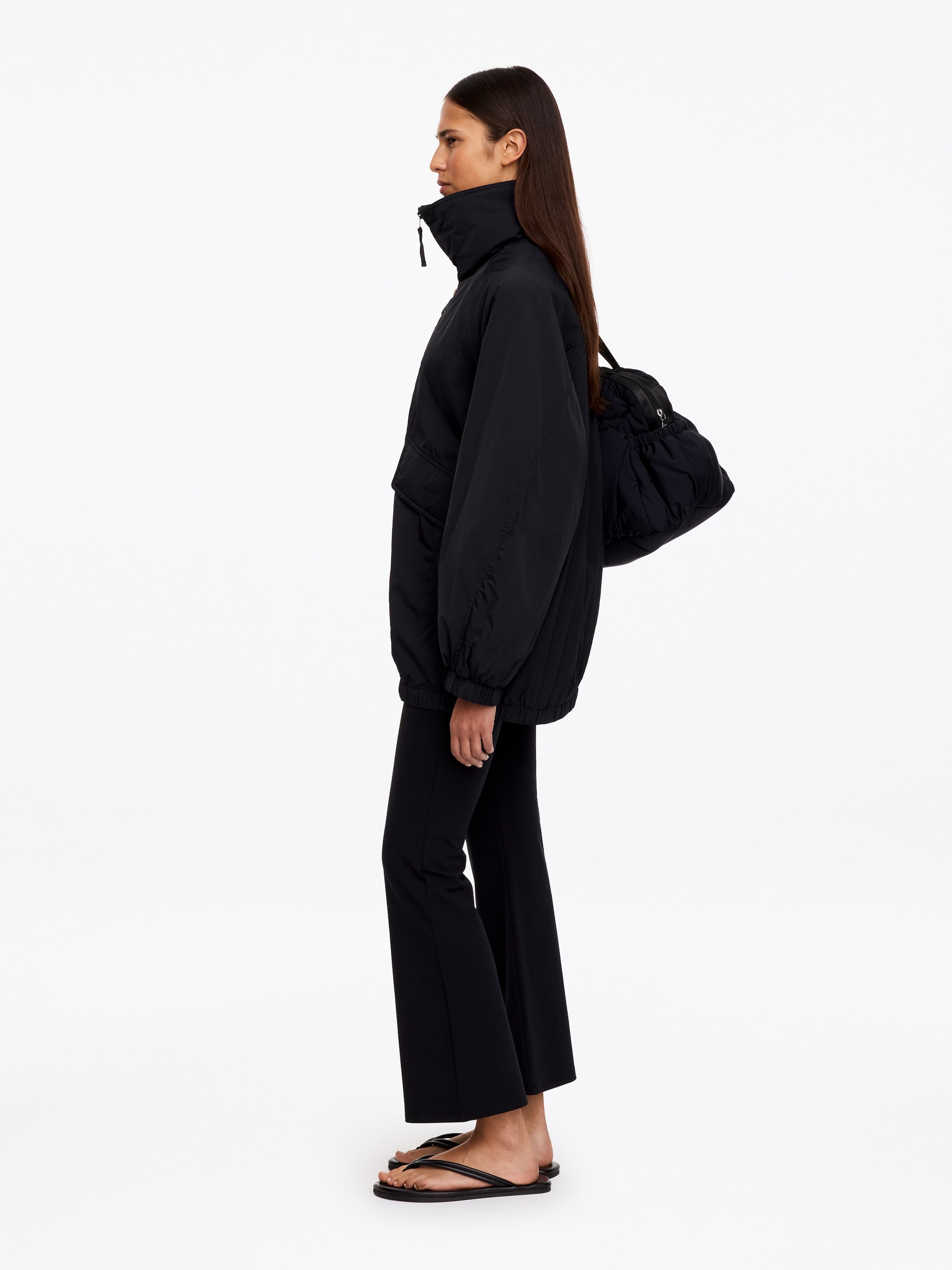 Padded Nylon Wind Jacket - Black - Relaxed fit - women - StillMedia/Lookbook - 4