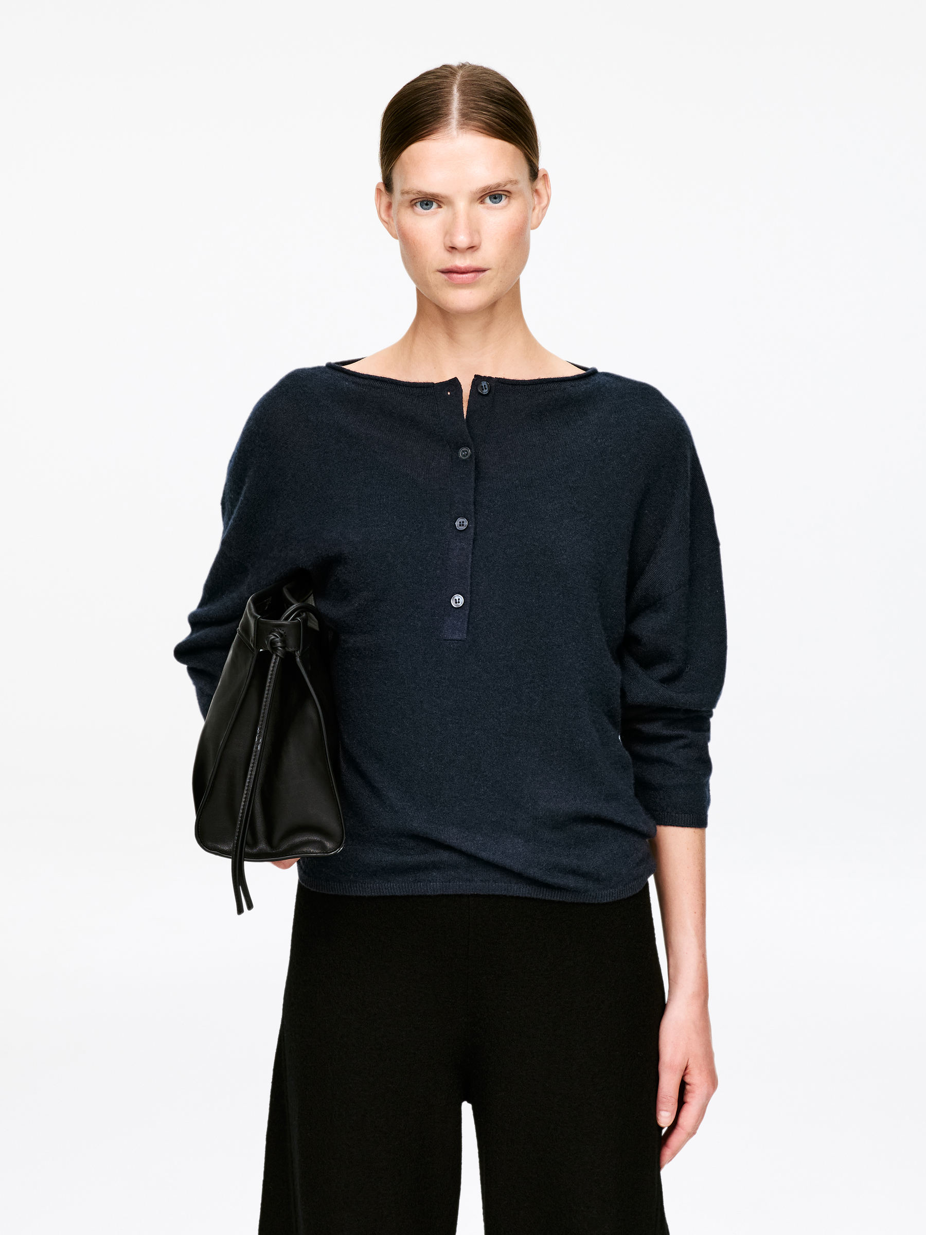 Pure Cashmere Boat-Neck Jumper-#383A43-17939