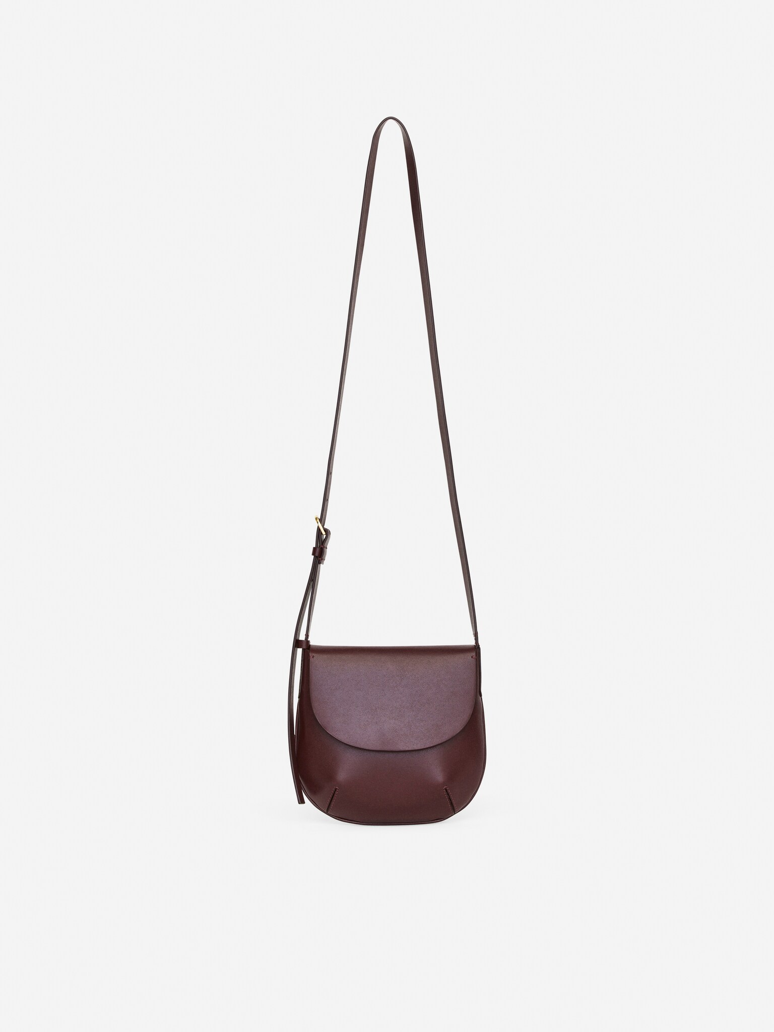Sac en cuir à bandoulière - Rouge foncé - 2