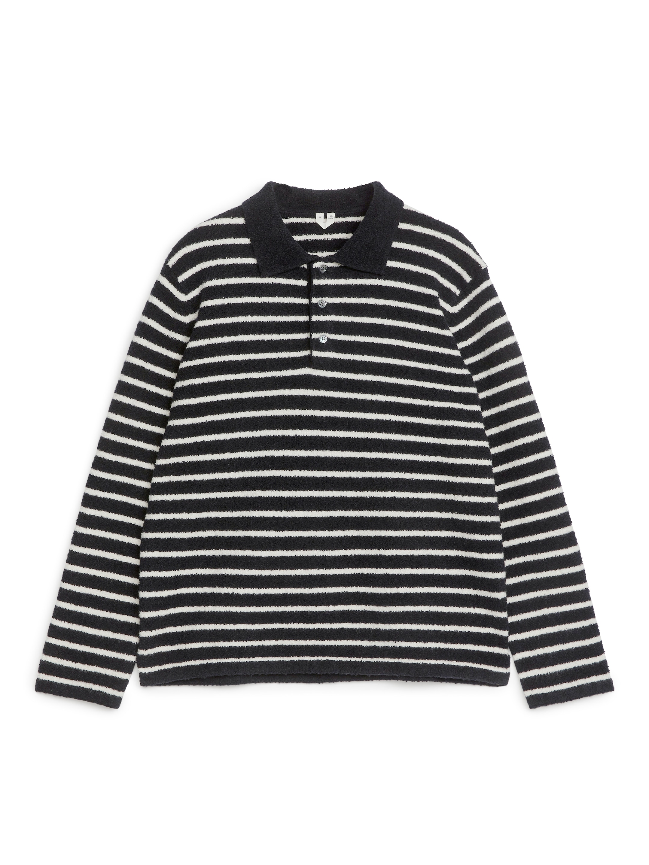 Stickad pikétröja - Mörkblå/off-white - Regular fit - Men - StillMedia/DescriptiveStillLife - 1